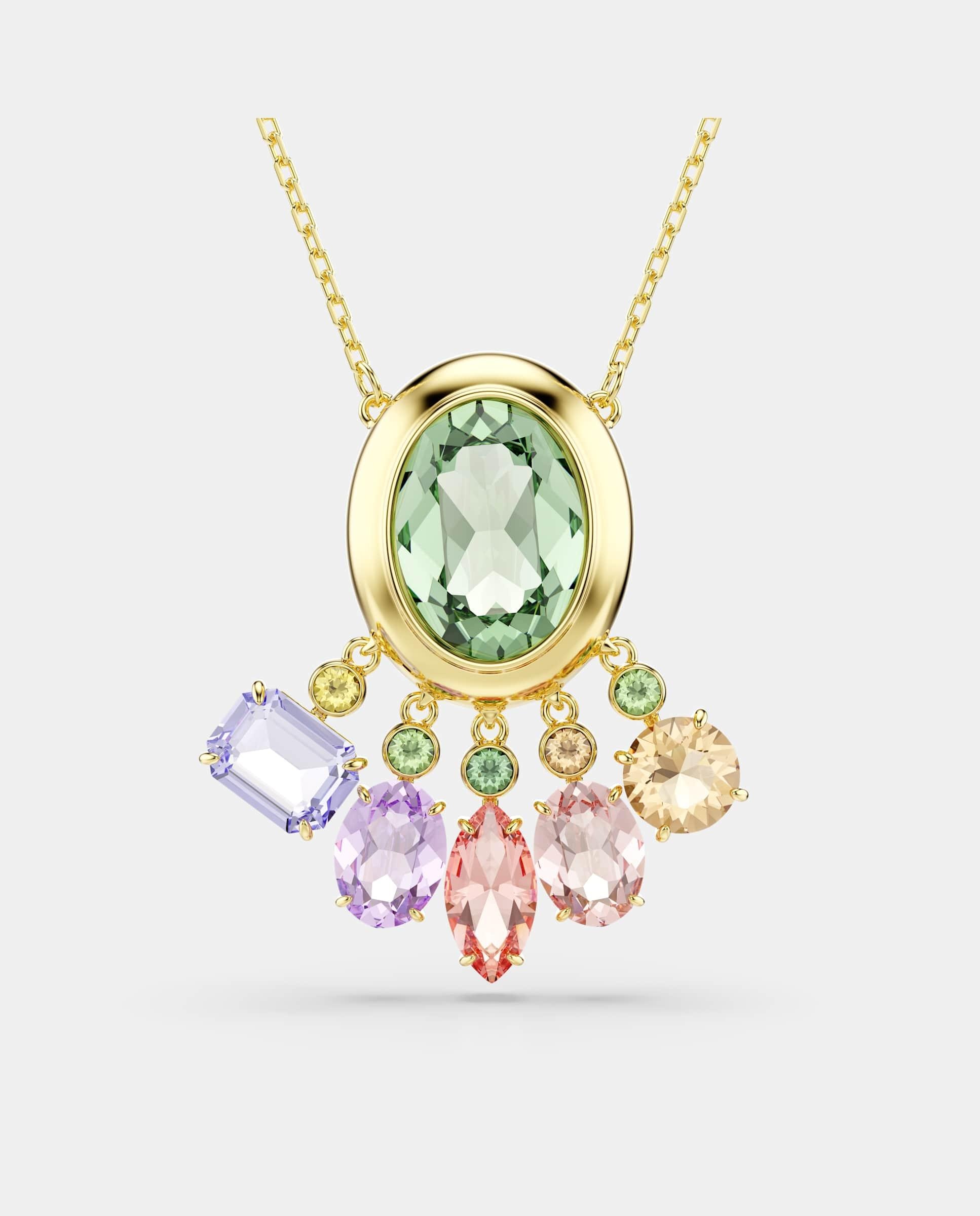 Colgante gema con cristal ovalado - Swarovski - Multicolor Multicolor-1