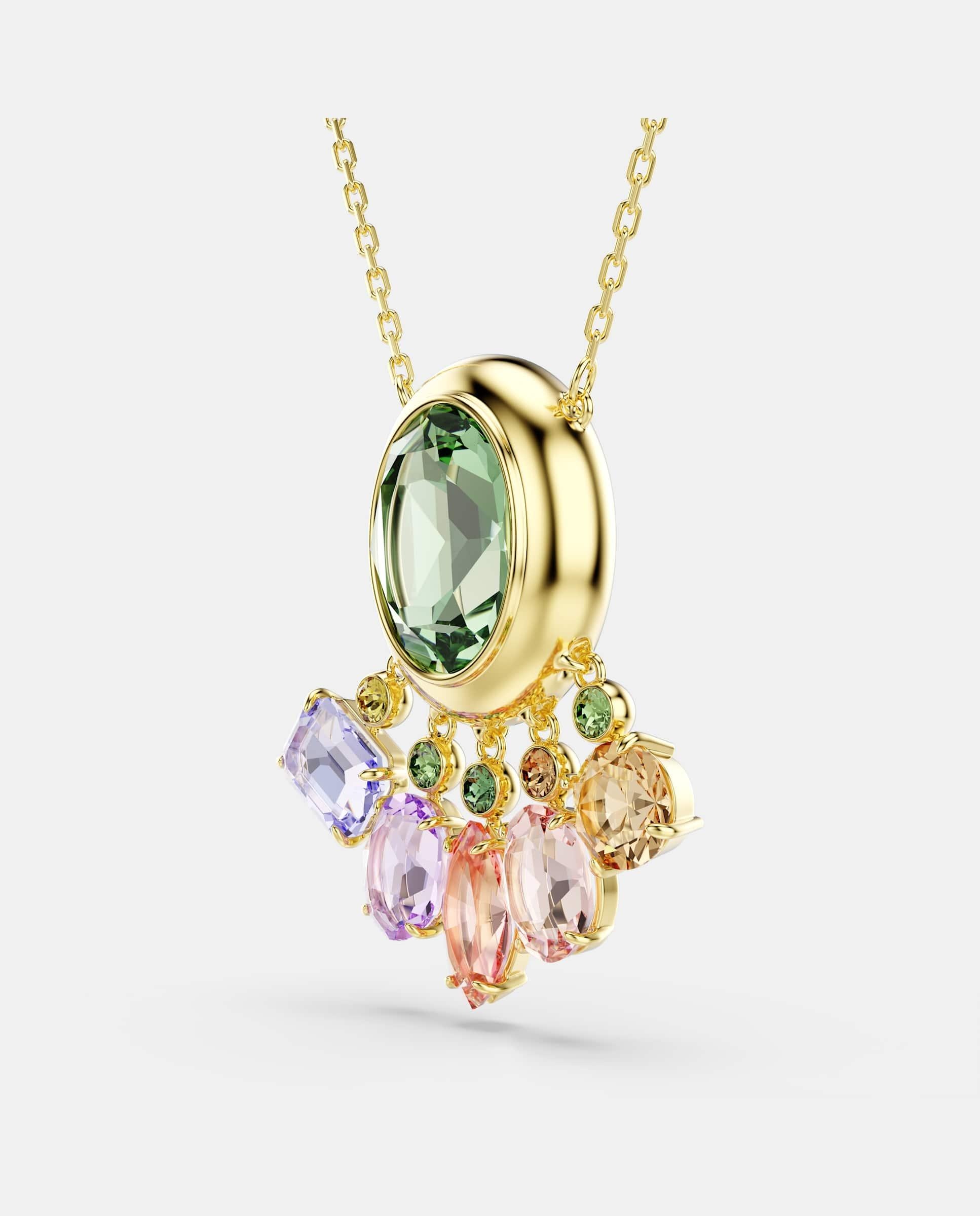 Colgante gema con cristal ovalado - Swarovski - Multicolor Multicolor-3