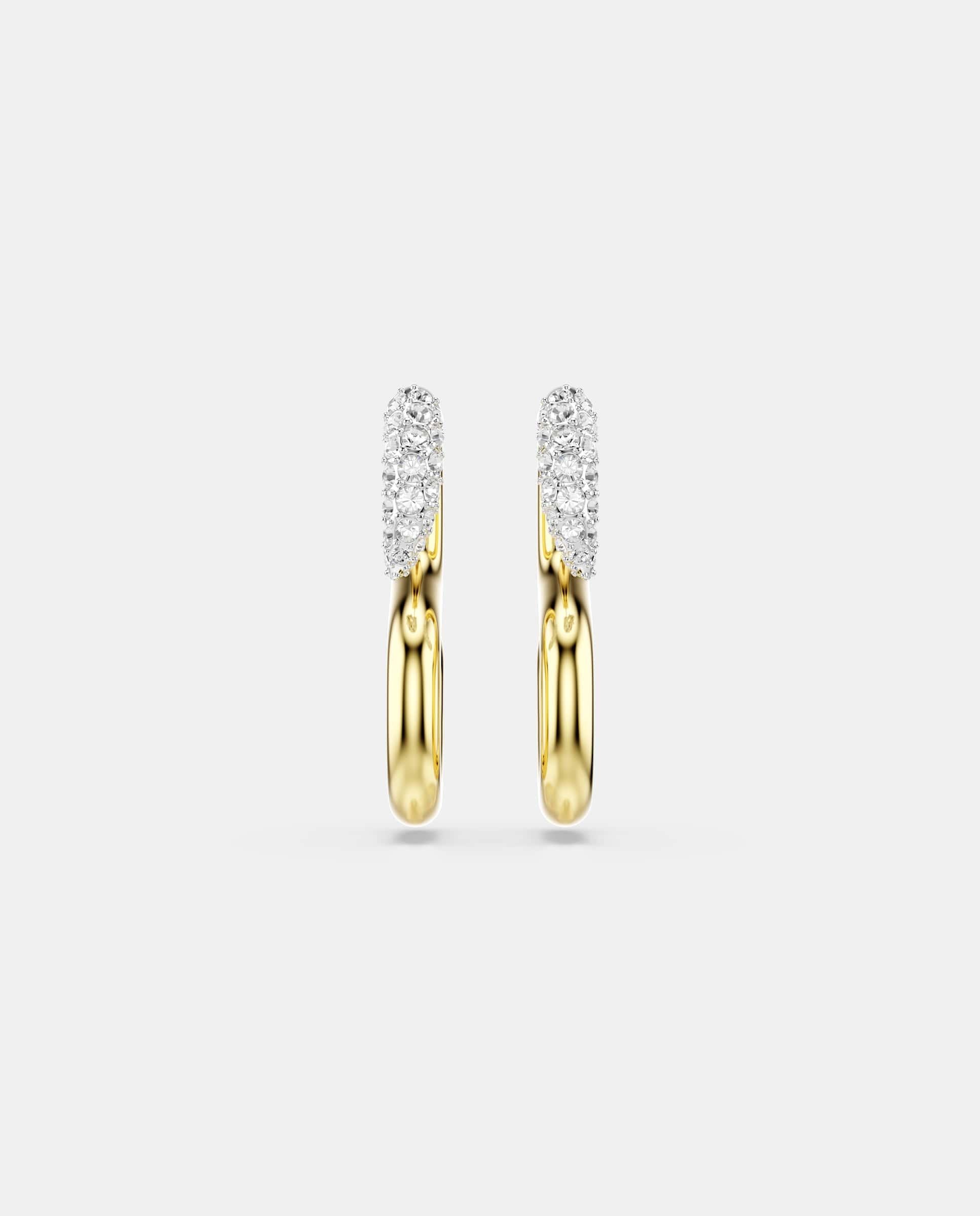 Pendientes en forma de s bañados en tono oro - Swarovski - Blanco Blanco-3