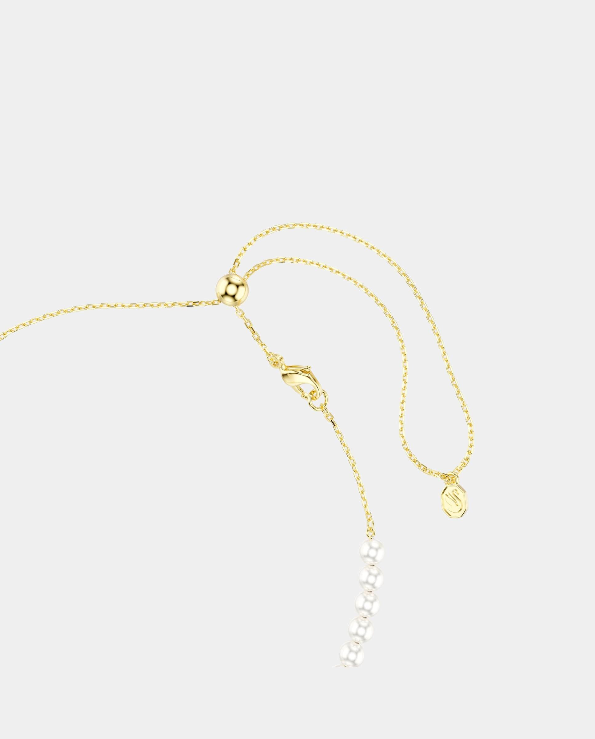 Gargantilla idyllia presenta con una hilera de swarovski crystal pearls blancas - Blanco Blanco-3