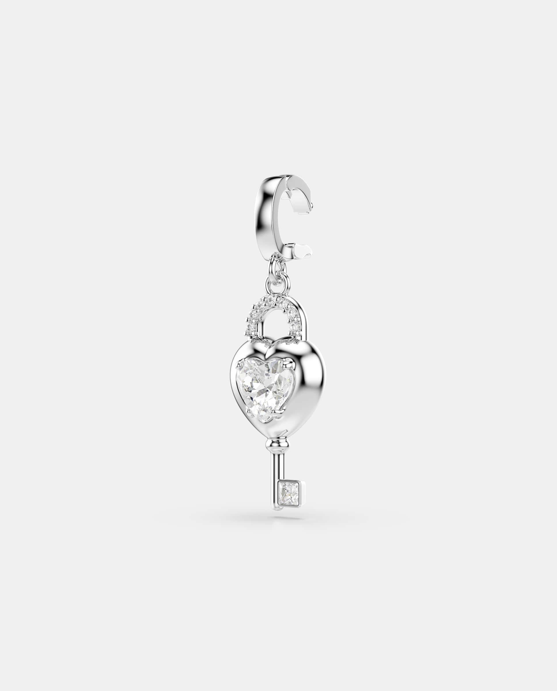 Charm idyllia en forma de llave corazón con cristal bañado en rodio - Swarovski - Blanco Blanco-3