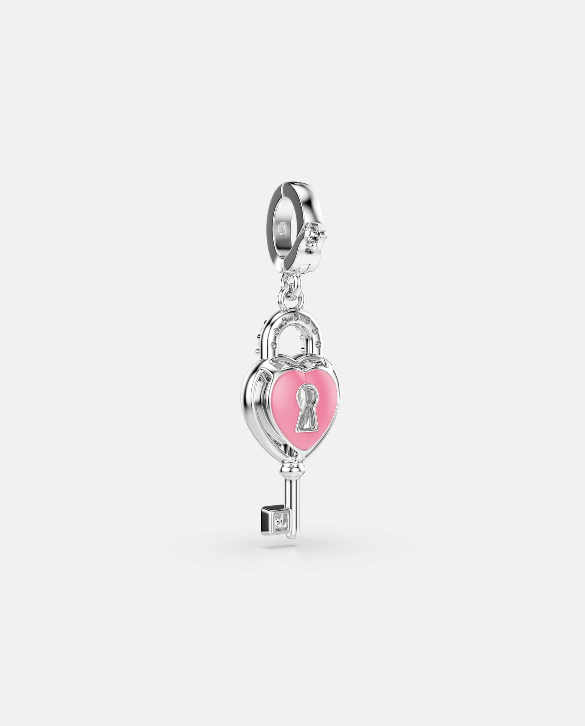 Charm idyllia en forma de llave corazón con cristal bañado en rodio - Swarovski - Blanco Blanco-5