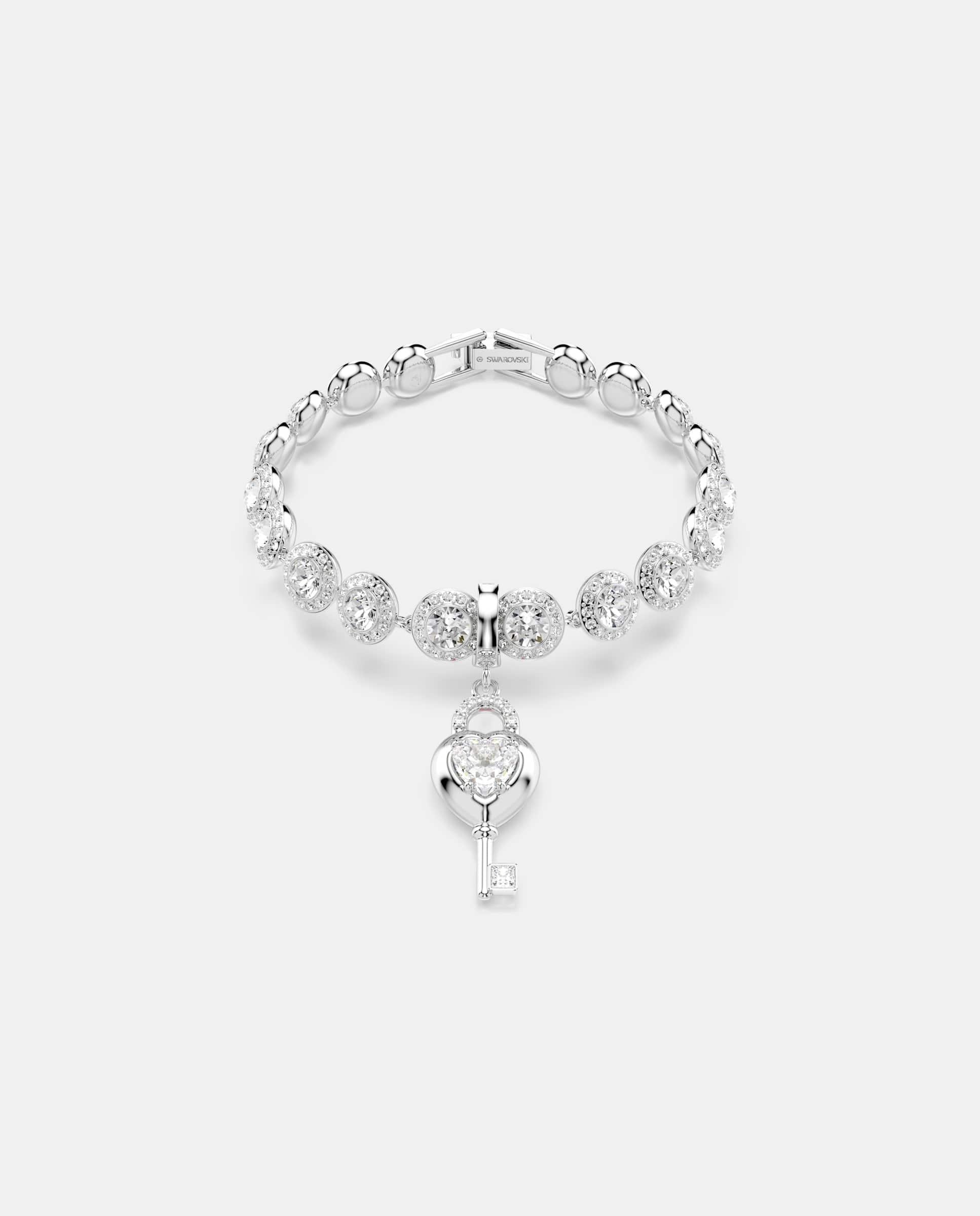 Charm idyllia en forma de llave corazón con cristal bañado en rodio - Swarovski - Blanco Blanco-6