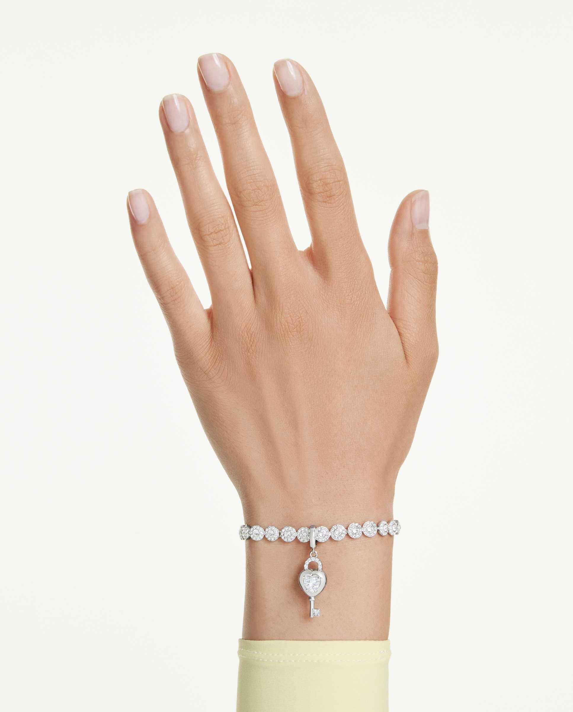 Charm idyllia en forma de llave corazón con cristal bañado en rodio - Swarovski - Blanco Blanco-7