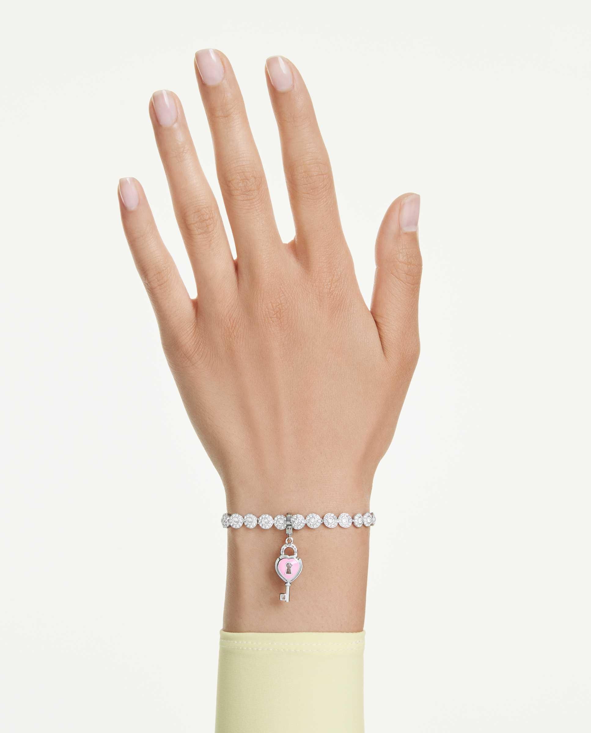 Charm idyllia en forma de llave corazón con cristal bañado en rodio - Swarovski - Blanco Blanco-8
