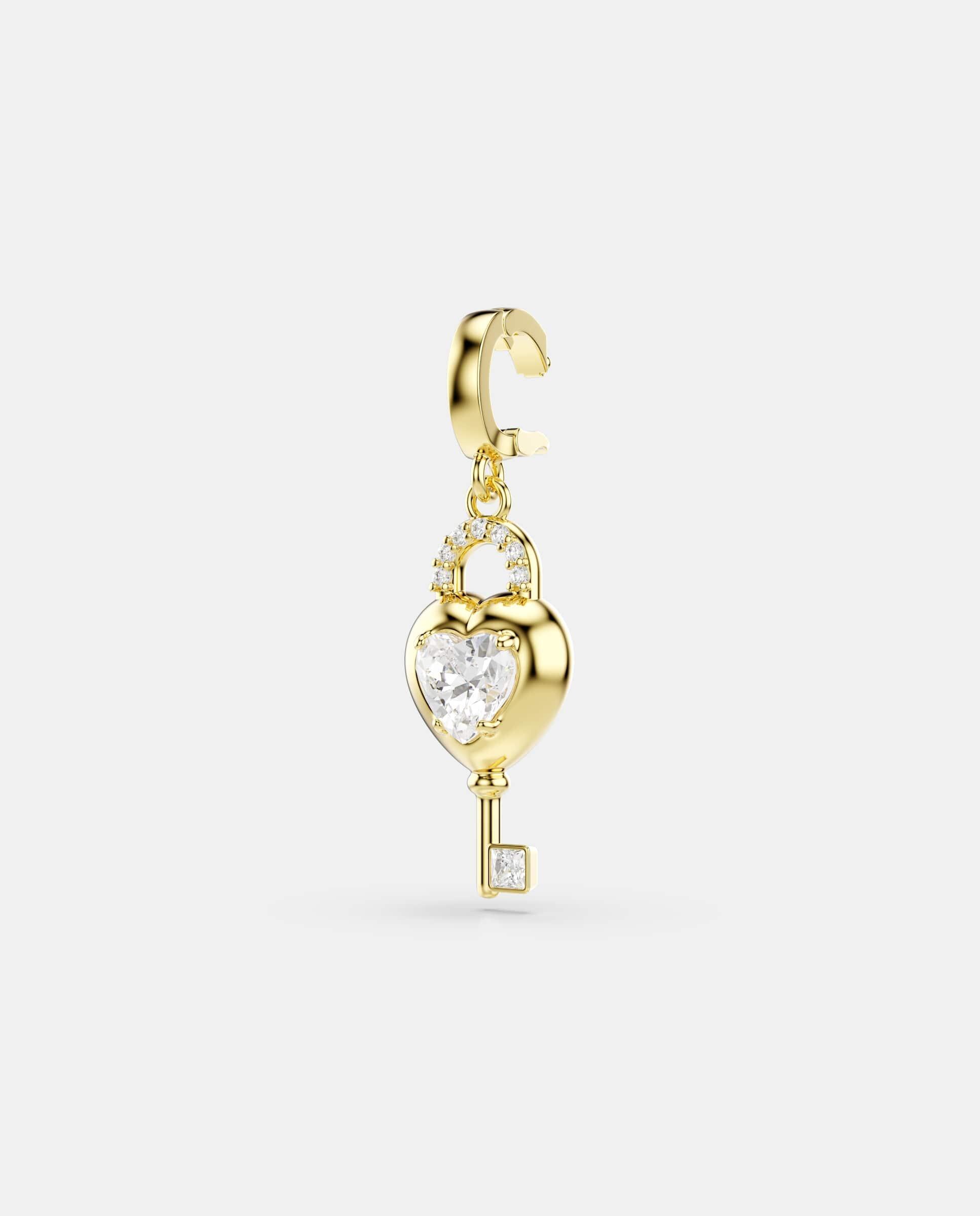 Charm idyllia en forma de llave corazón con cristal bañado en oro - Swarovski - Blanco Blanco-4