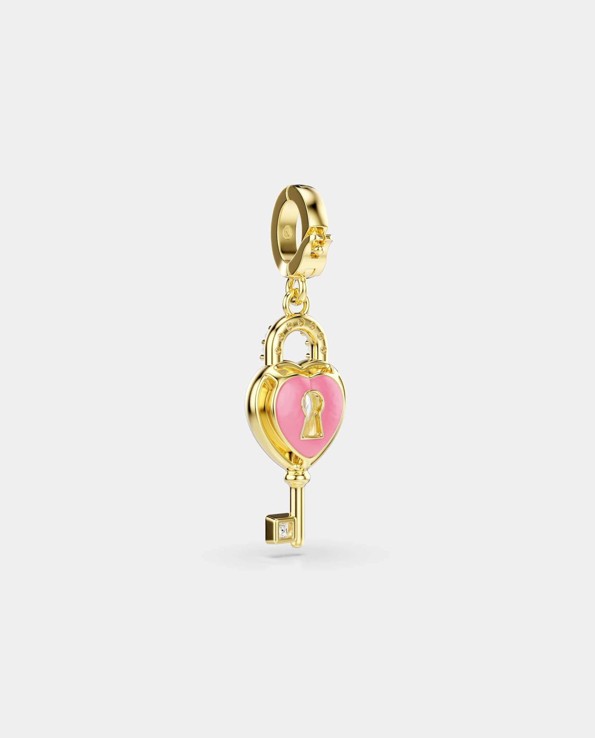 Charm idyllia en forma de llave corazón con cristal bañado en oro - Swarovski - Blanco Blanco-6