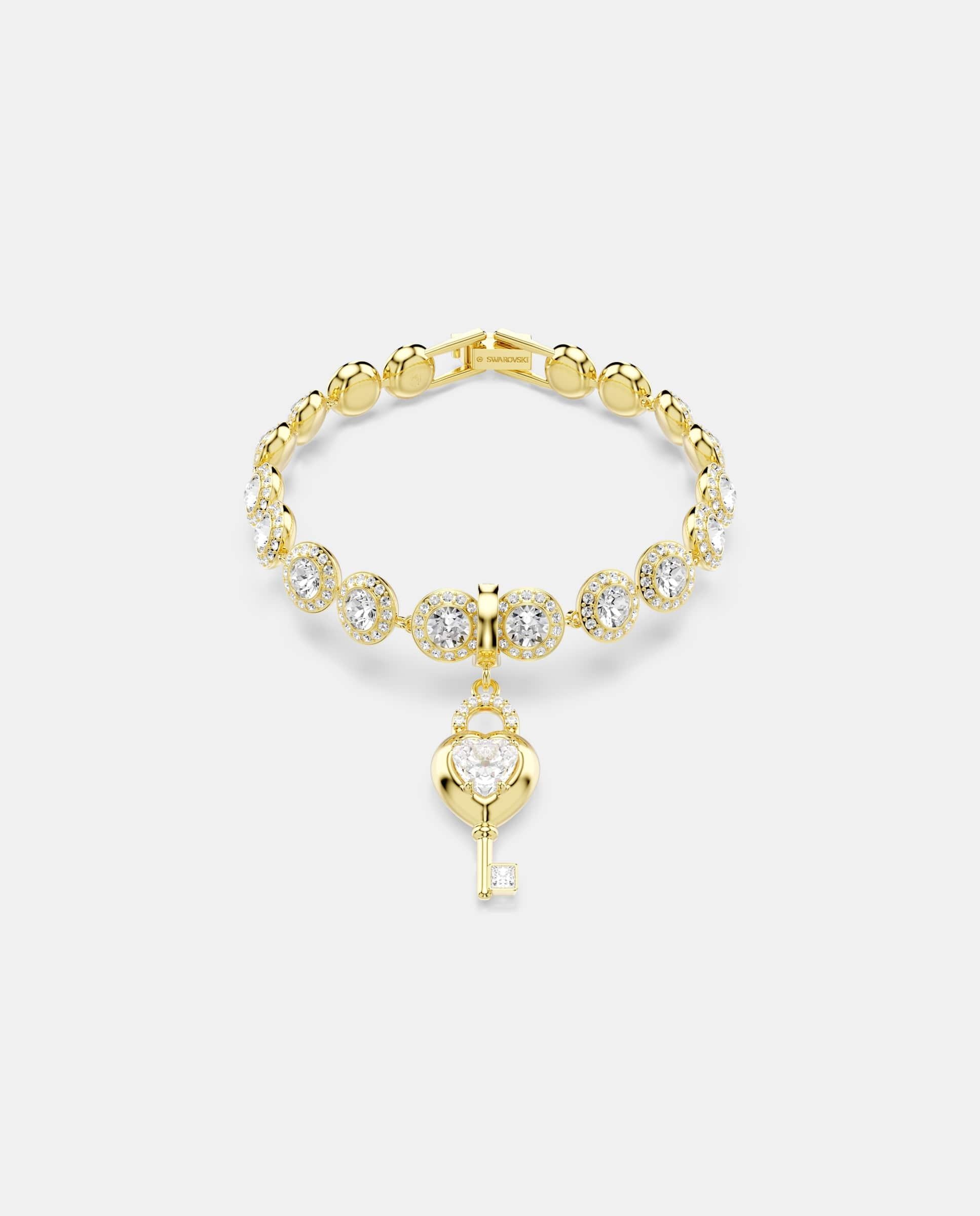 Charm idyllia en forma de llave corazón con cristal bañado en oro - Swarovski - Blanco Blanco-7
