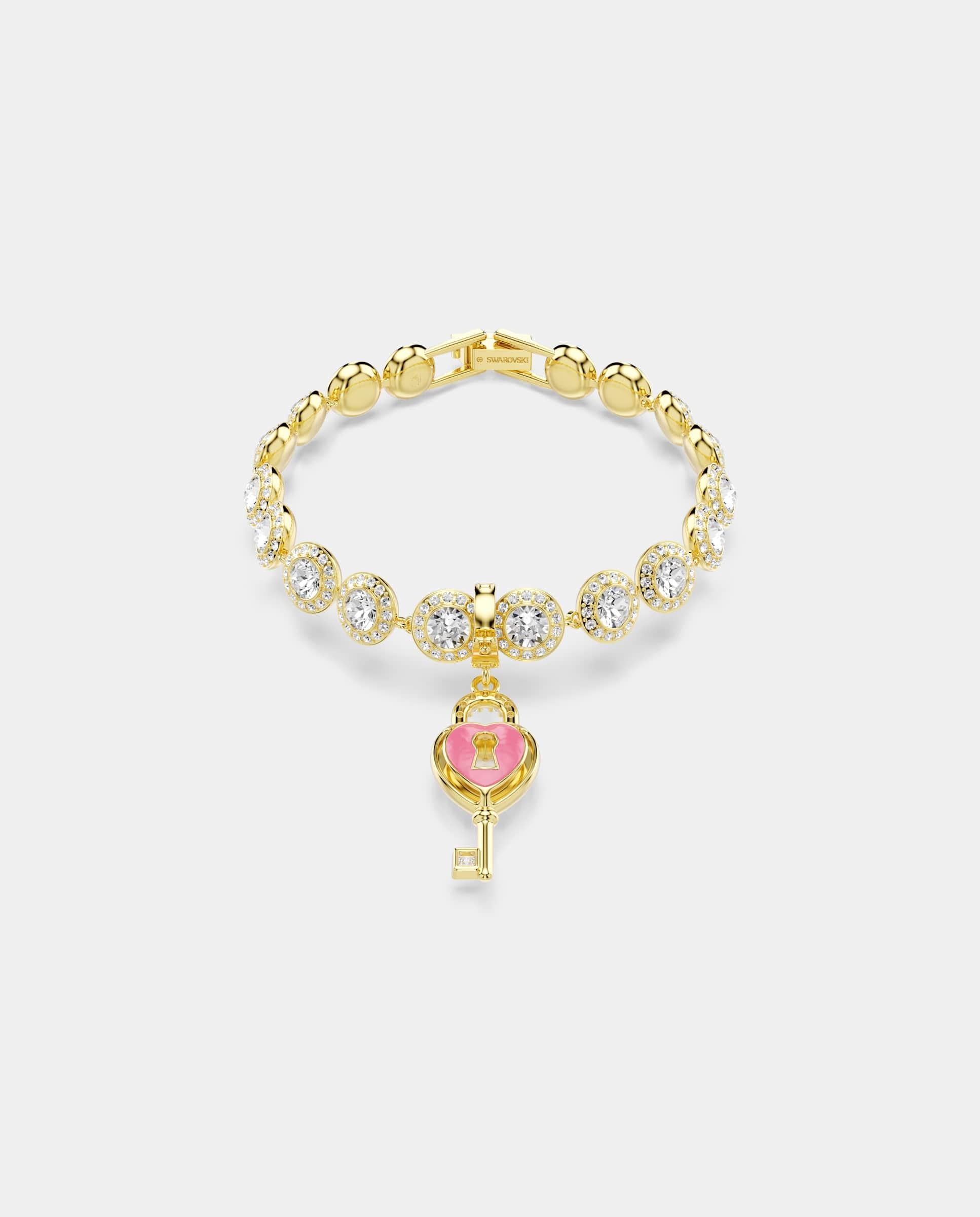 Charm idyllia en forma de llave corazón con cristal bañado en oro - Swarovski - Blanco Blanco-8