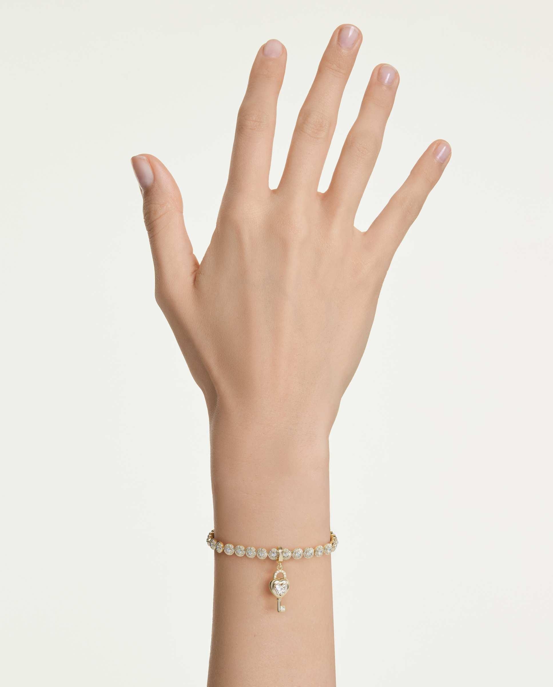 Charm idyllia en forma de llave corazón con cristal bañado en oro - Swarovski - Blanco Blanco-9
