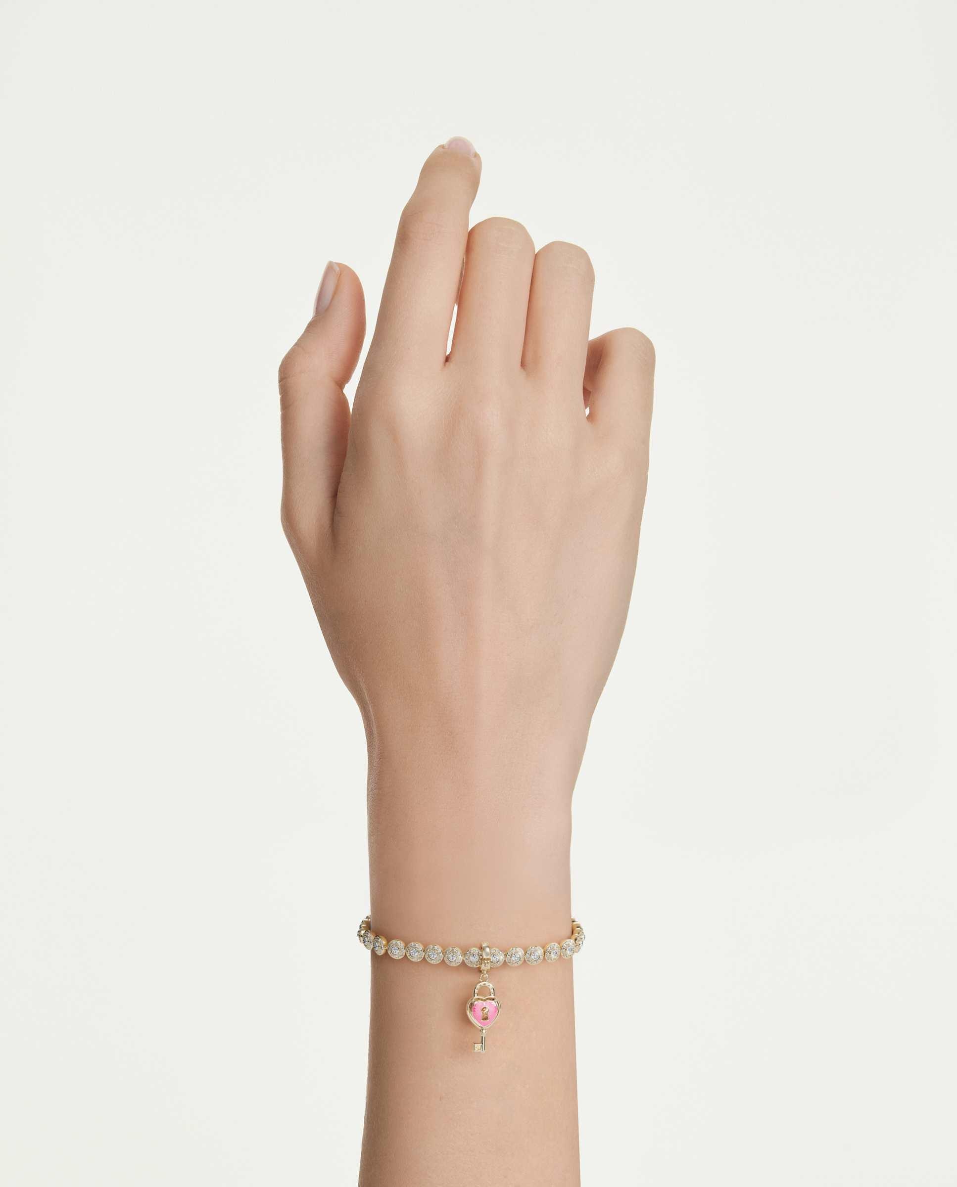 Charm idyllia en forma de llave corazón con cristal bañado en oro - Swarovski - Blanco Blanco-10