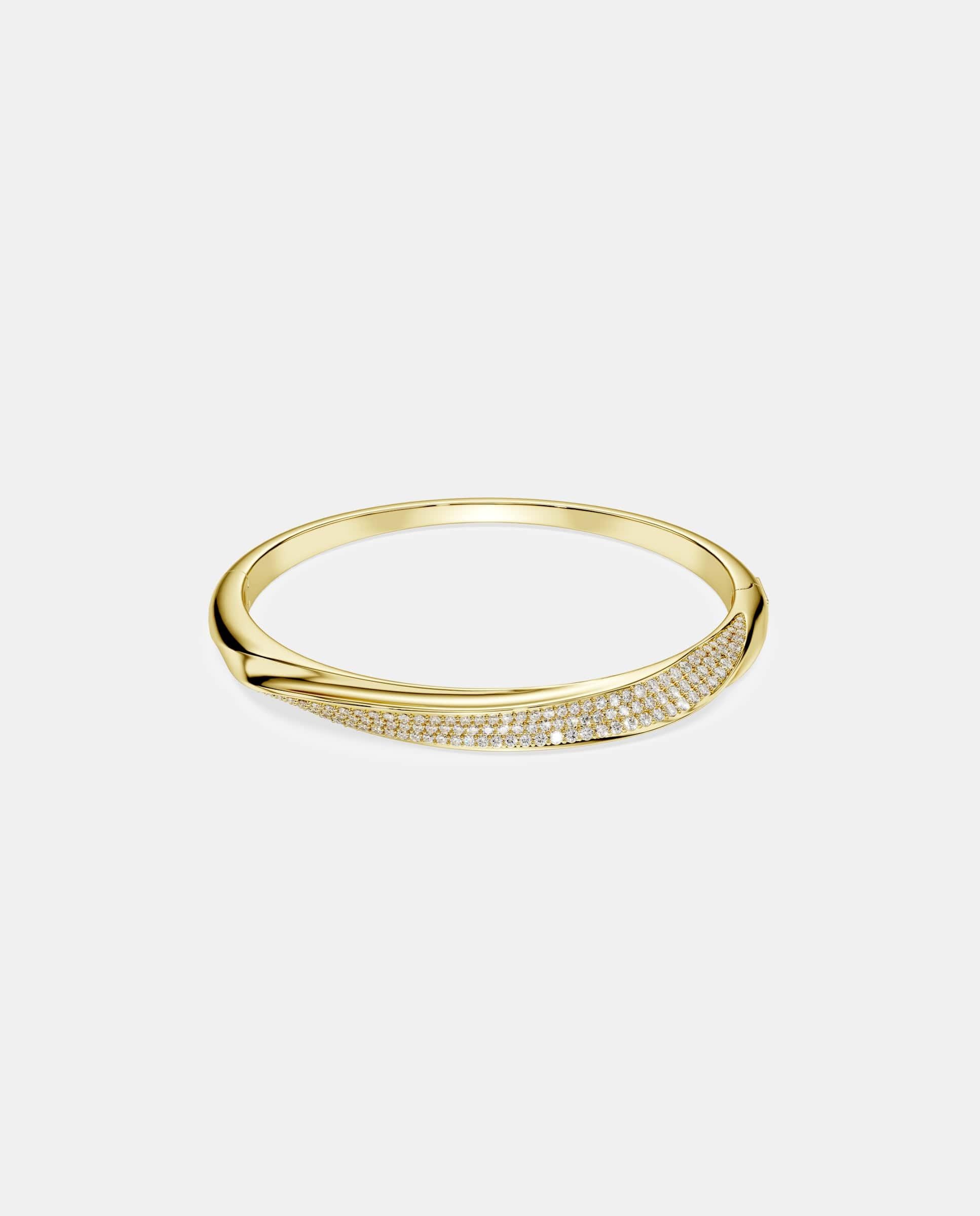 Imagen 0 de Brazalete classica de plata de ley acabado en oro de 18 quilates Blanco