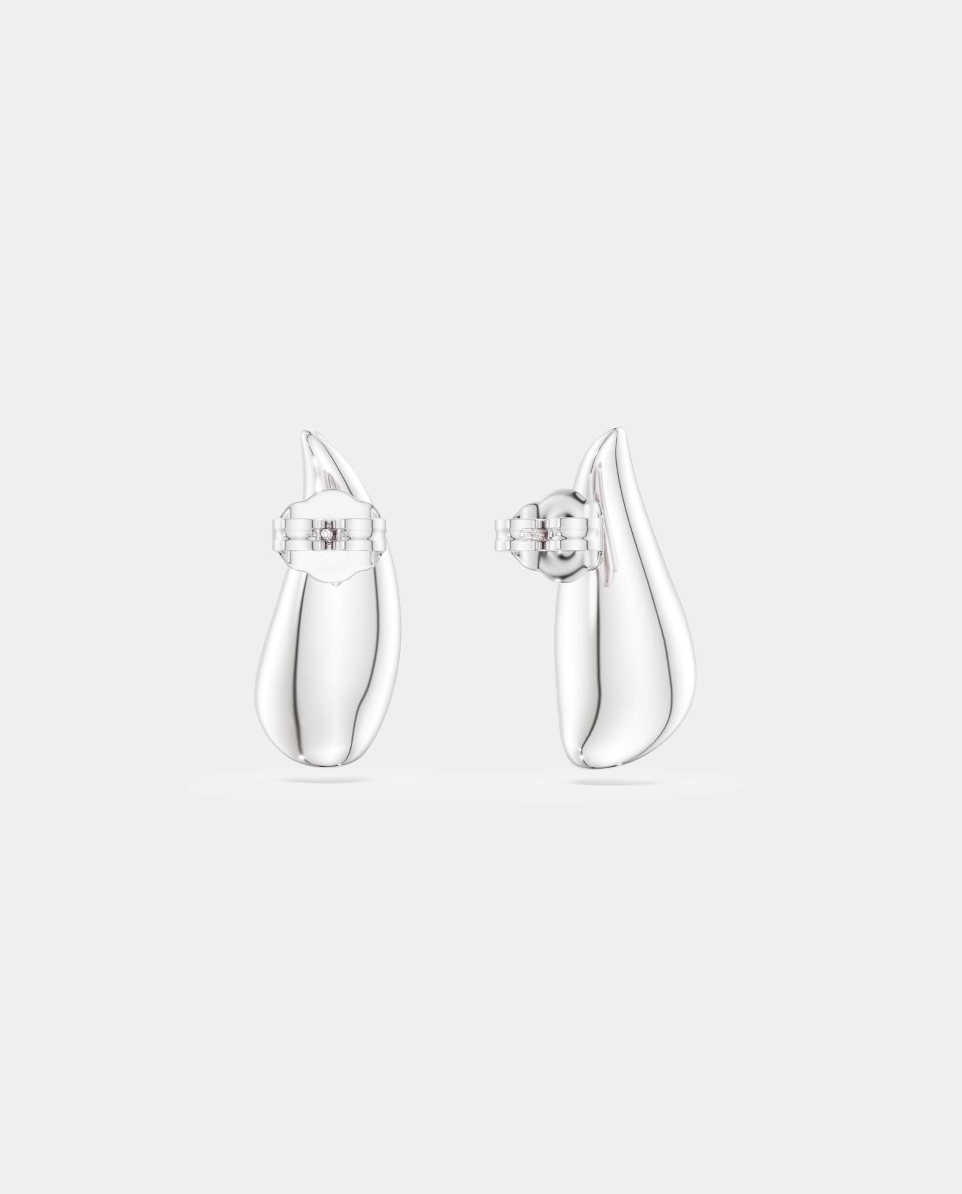 Pendientes classica de gota de plata de ley Blanco Swarovski Blanco-4