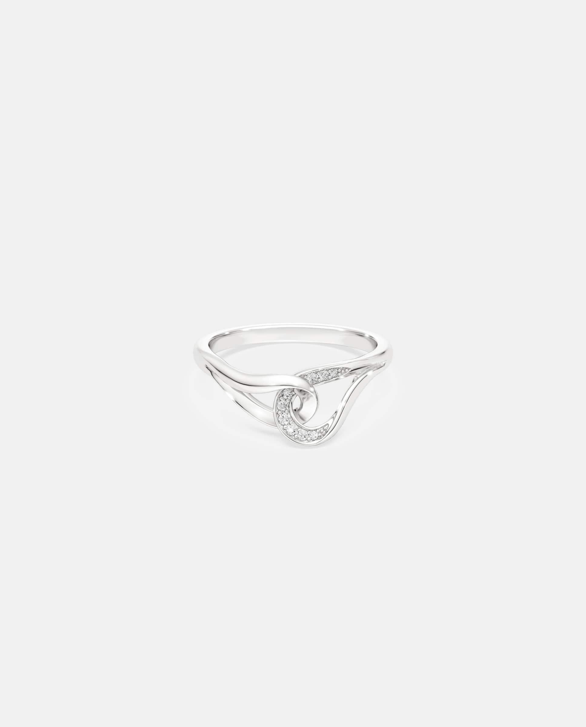 Anillo classica entrelazado de plata de ley Blanco Swarovski Blanco-1