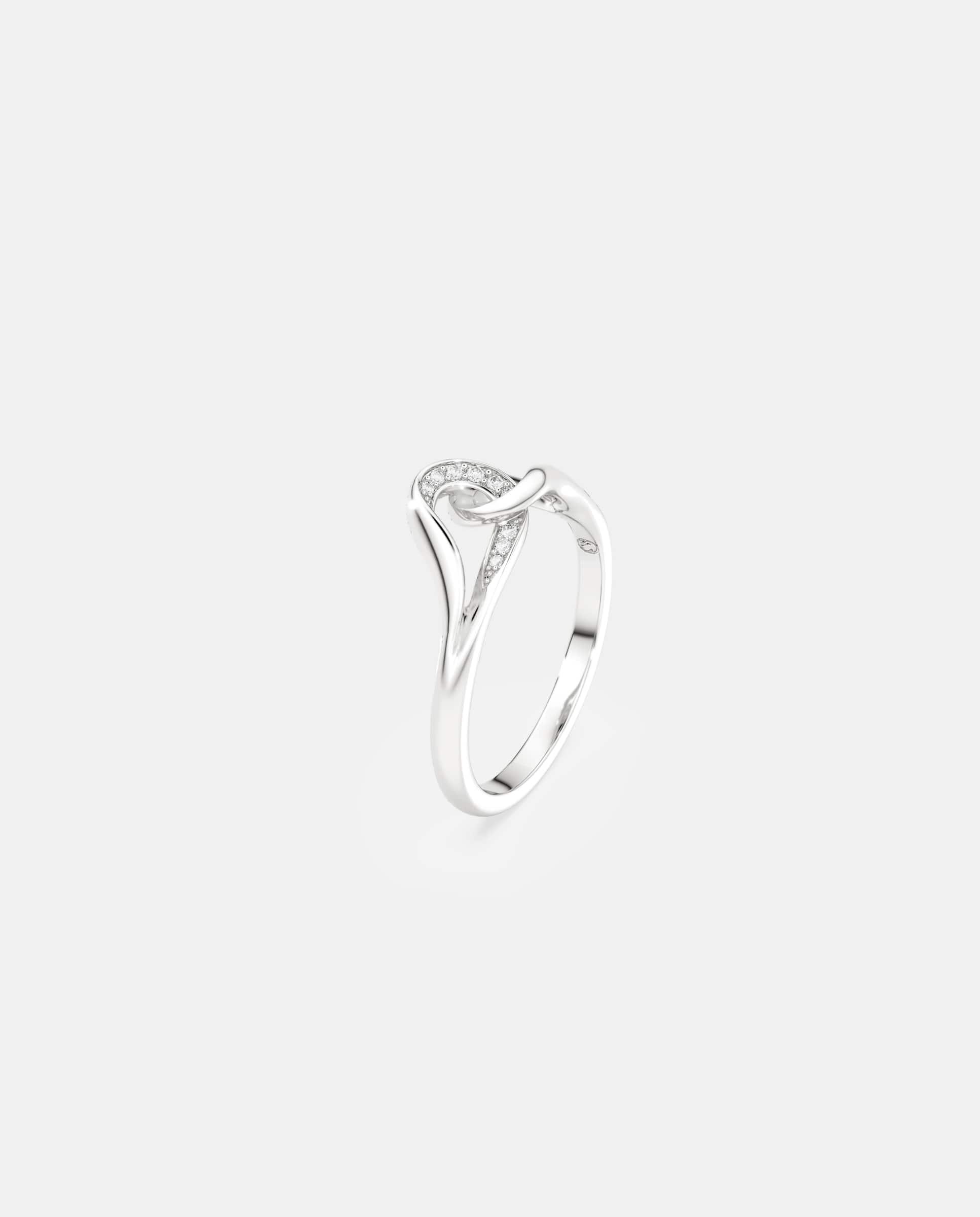 Anillo classica entrelazado de plata de ley Blanco Swarovski Blanco-2
