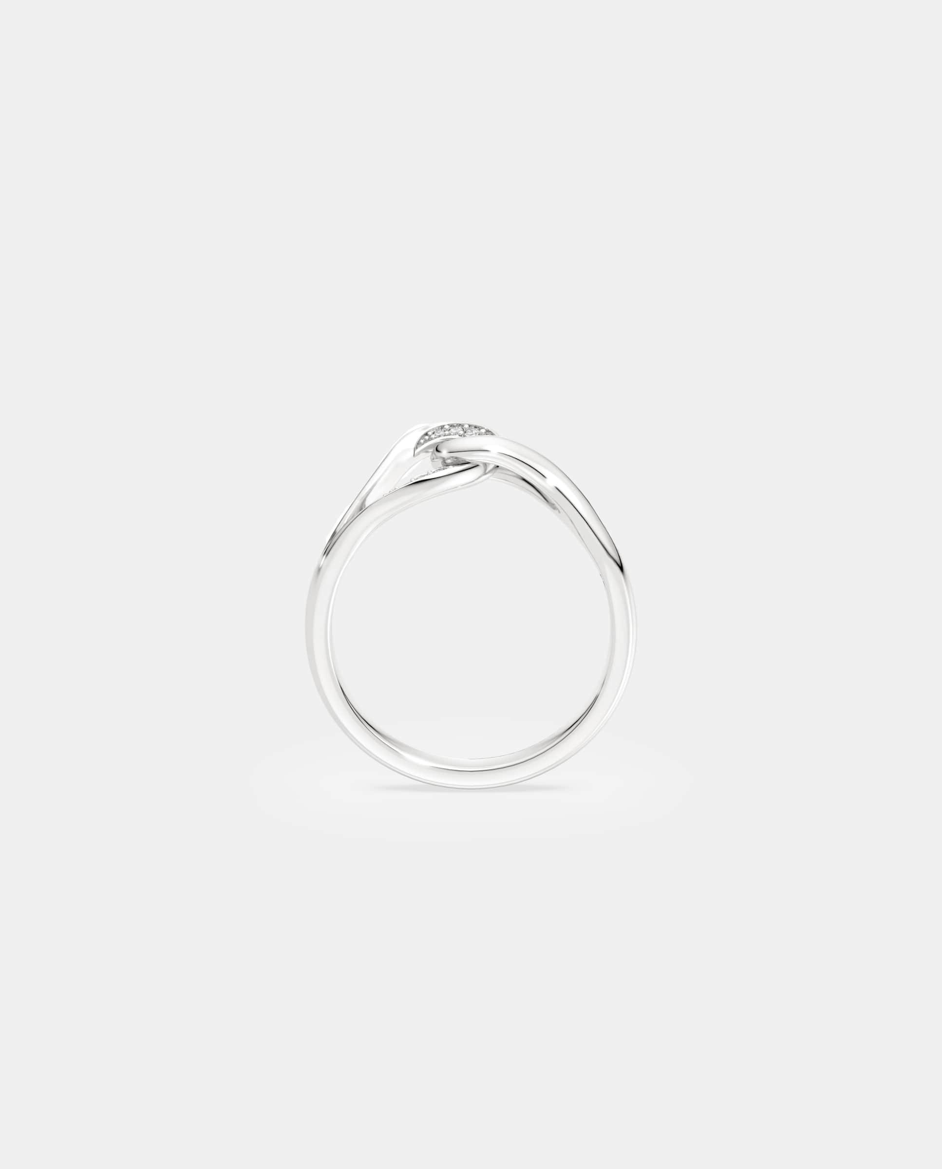 Anillo classica entrelazado de plata de ley Blanco Swarovski Blanco-3