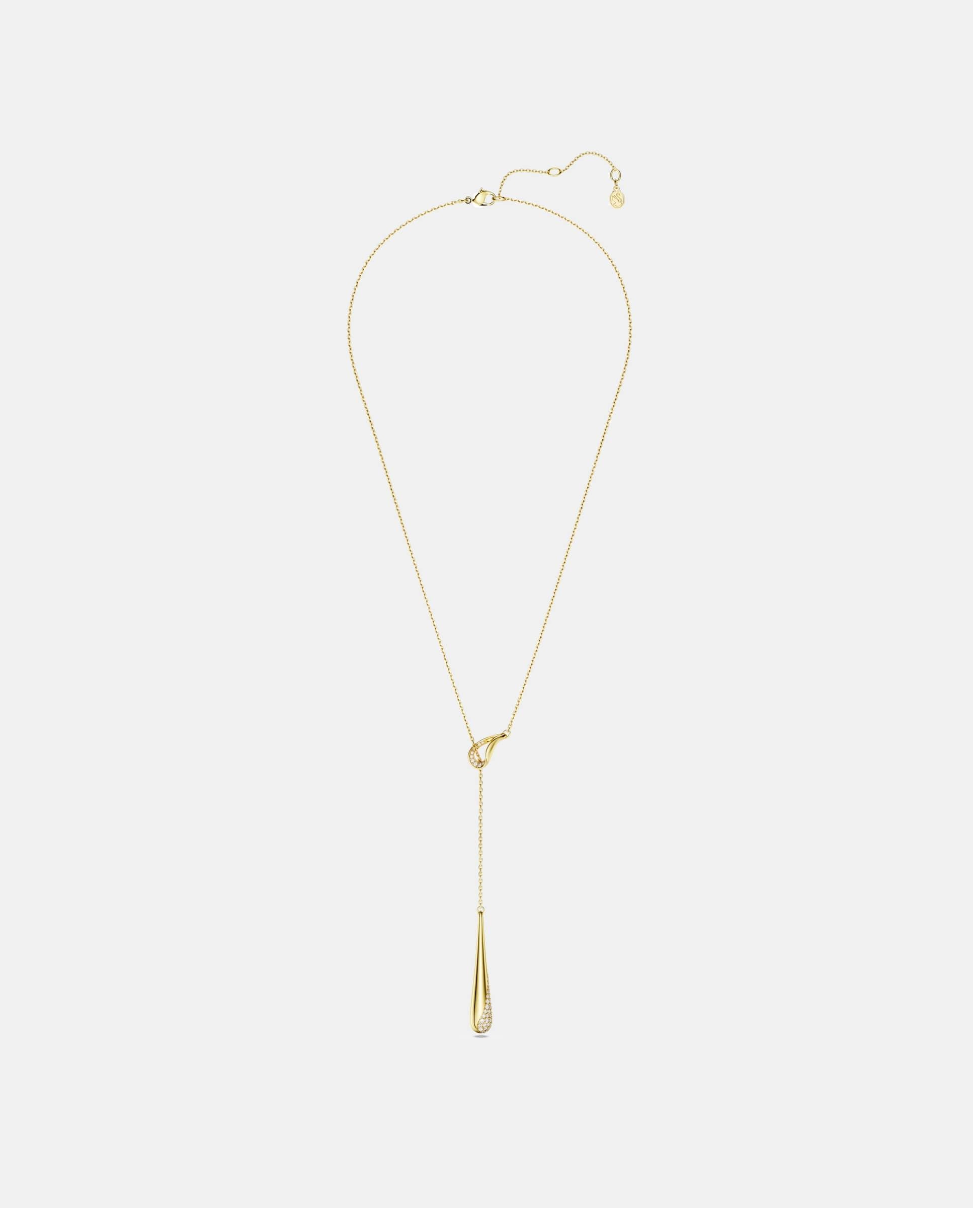 Imagen 2 de Colgante en y classica acabado en oro de 18 quilates - Swarovski - Blanco Blanco