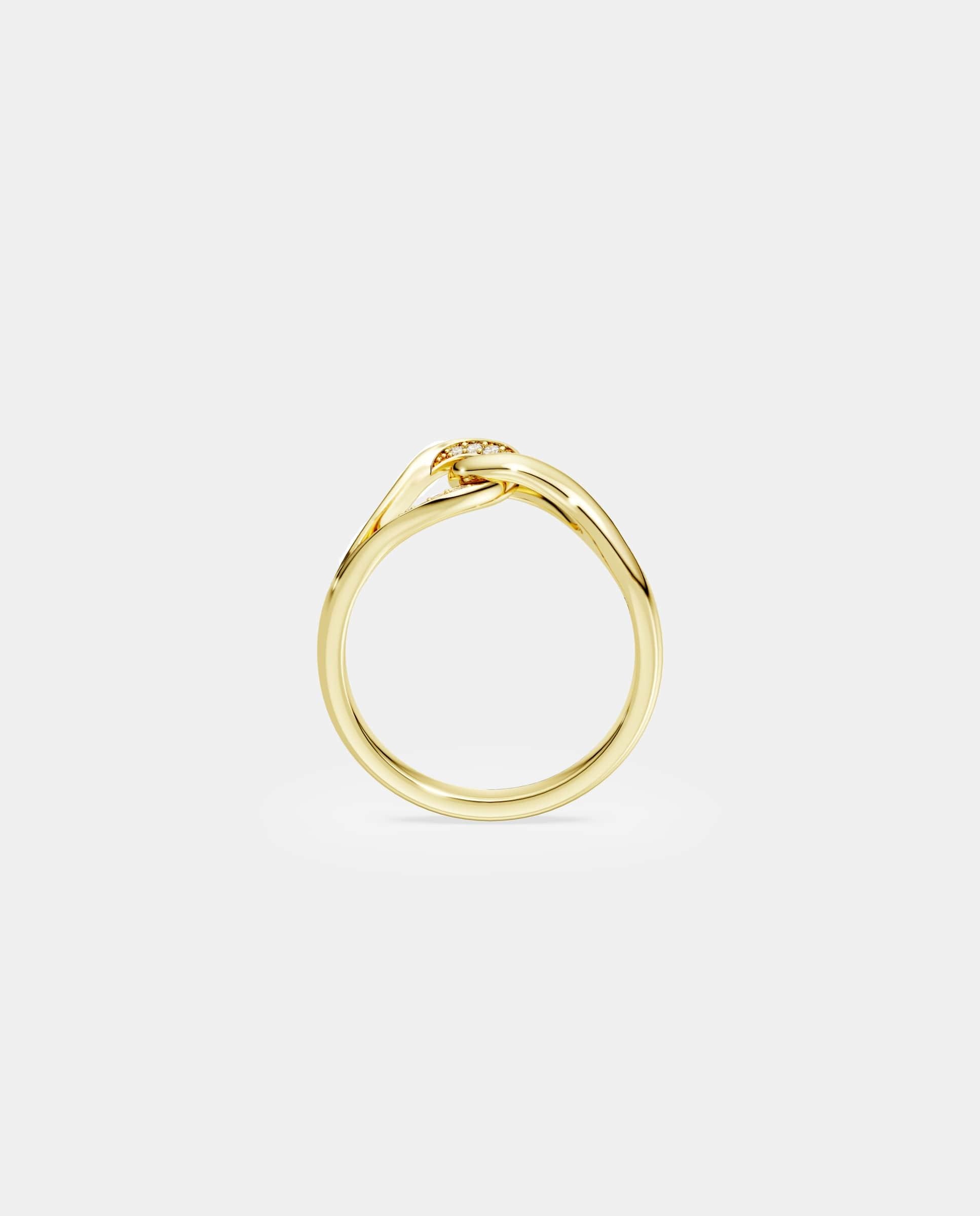 Anillo classica con pavé de plata de ley acabado en oro de 18 quilates - Swarovski - Blanco Blanco-3