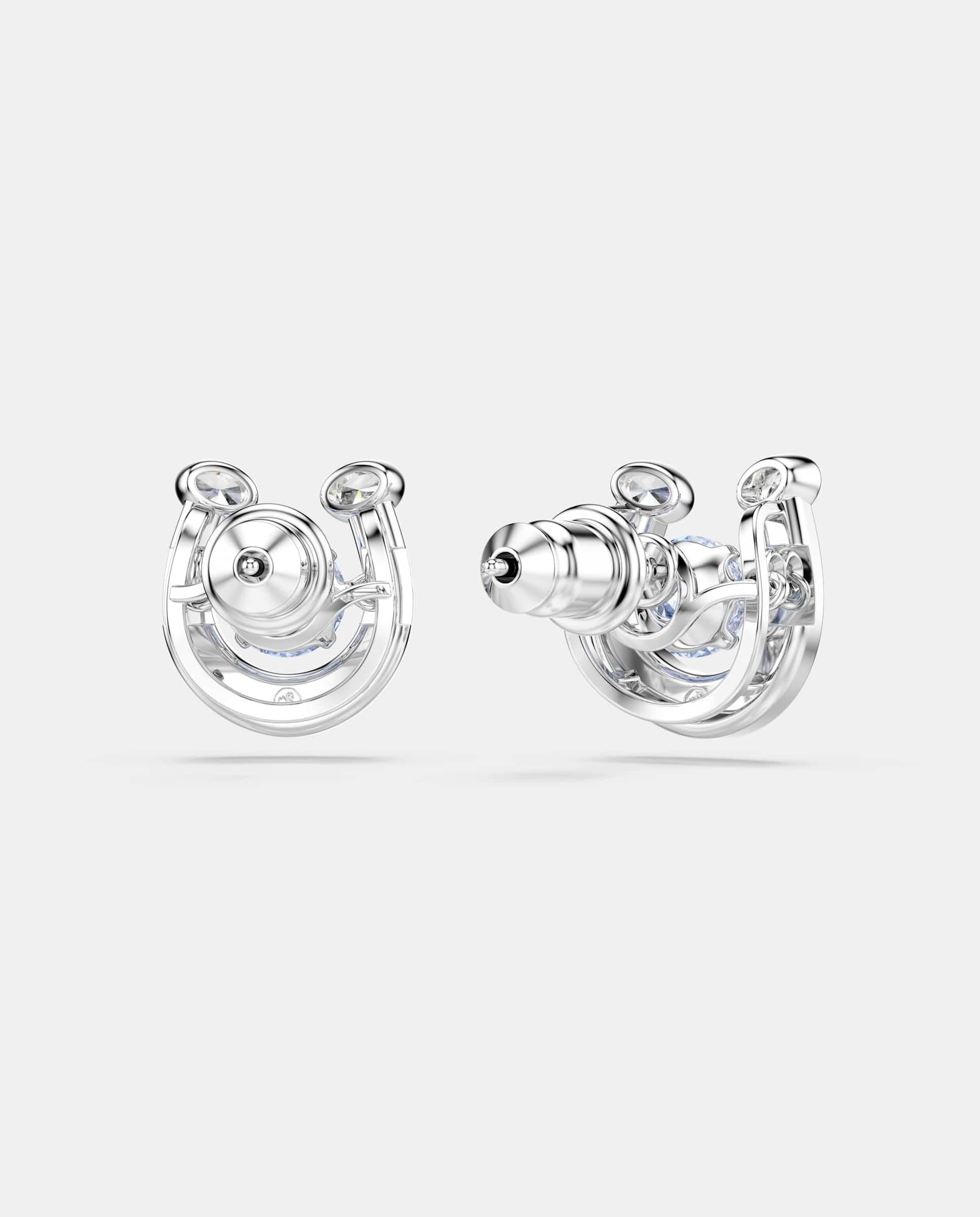 Pendientes symbolica en forma de herradura con cristales bañados en rodio - Swarovski - Azul Azul-4