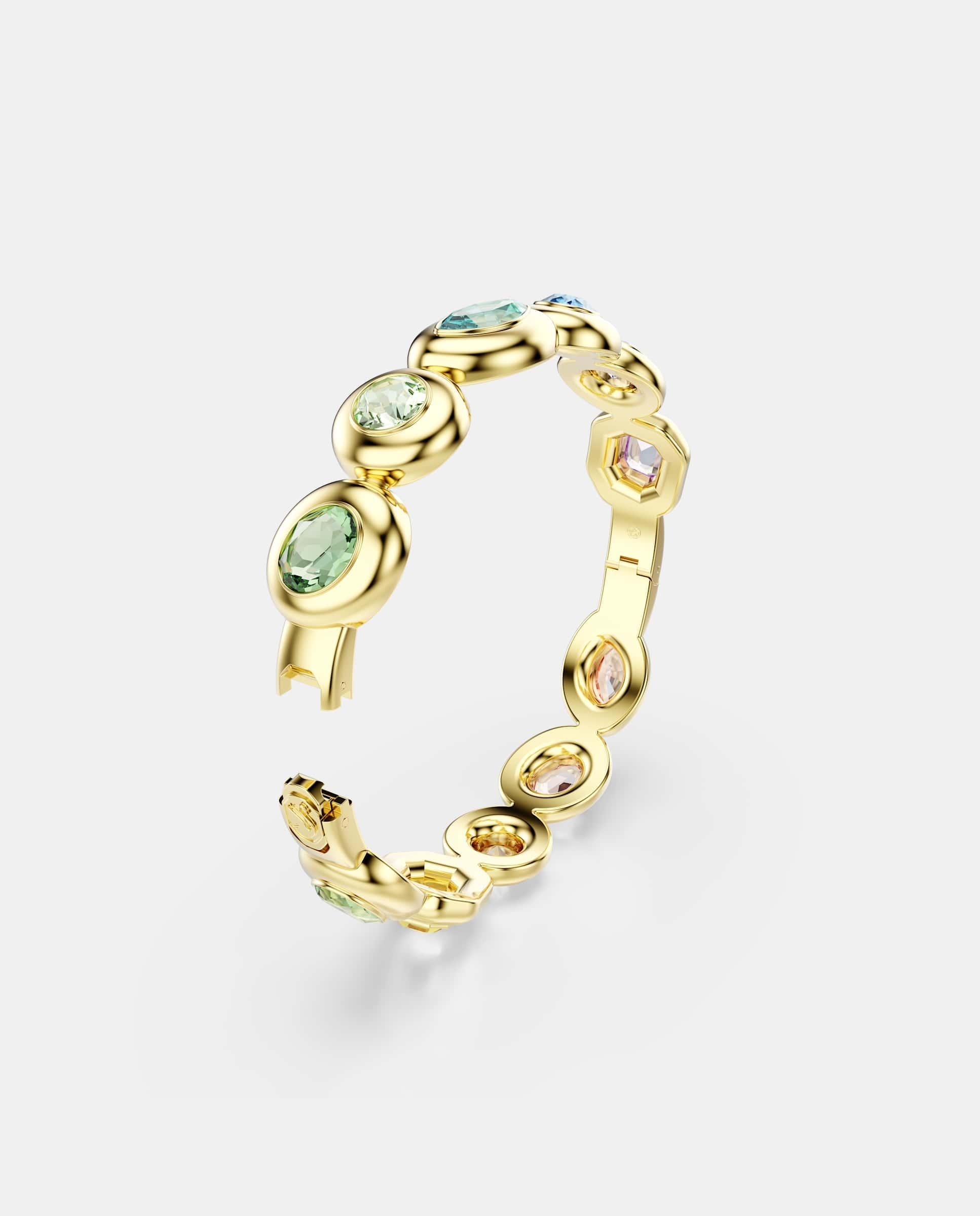 Brazalete gema con cristales asimétricos y baño tono oro - Swarovski - Multicolor Multicolor-3