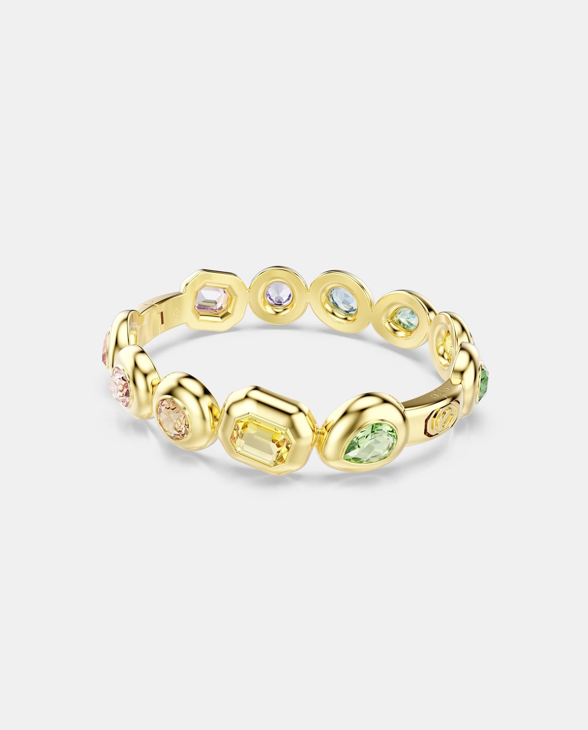 Brazalete gema con cristales asimétricos y baño tono oro - Swarovski - Multicolor Multicolor-4