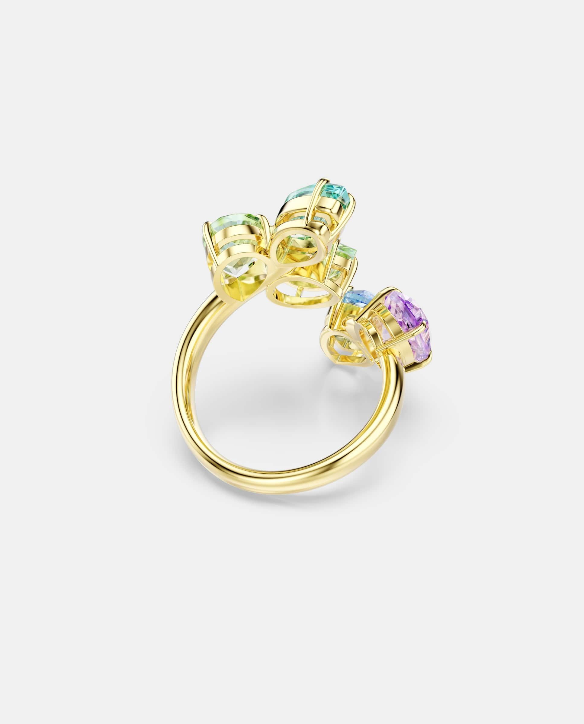 Anillo de cóctel gema con baño tono oro - Swarovski - Multicolor Multicolor-4