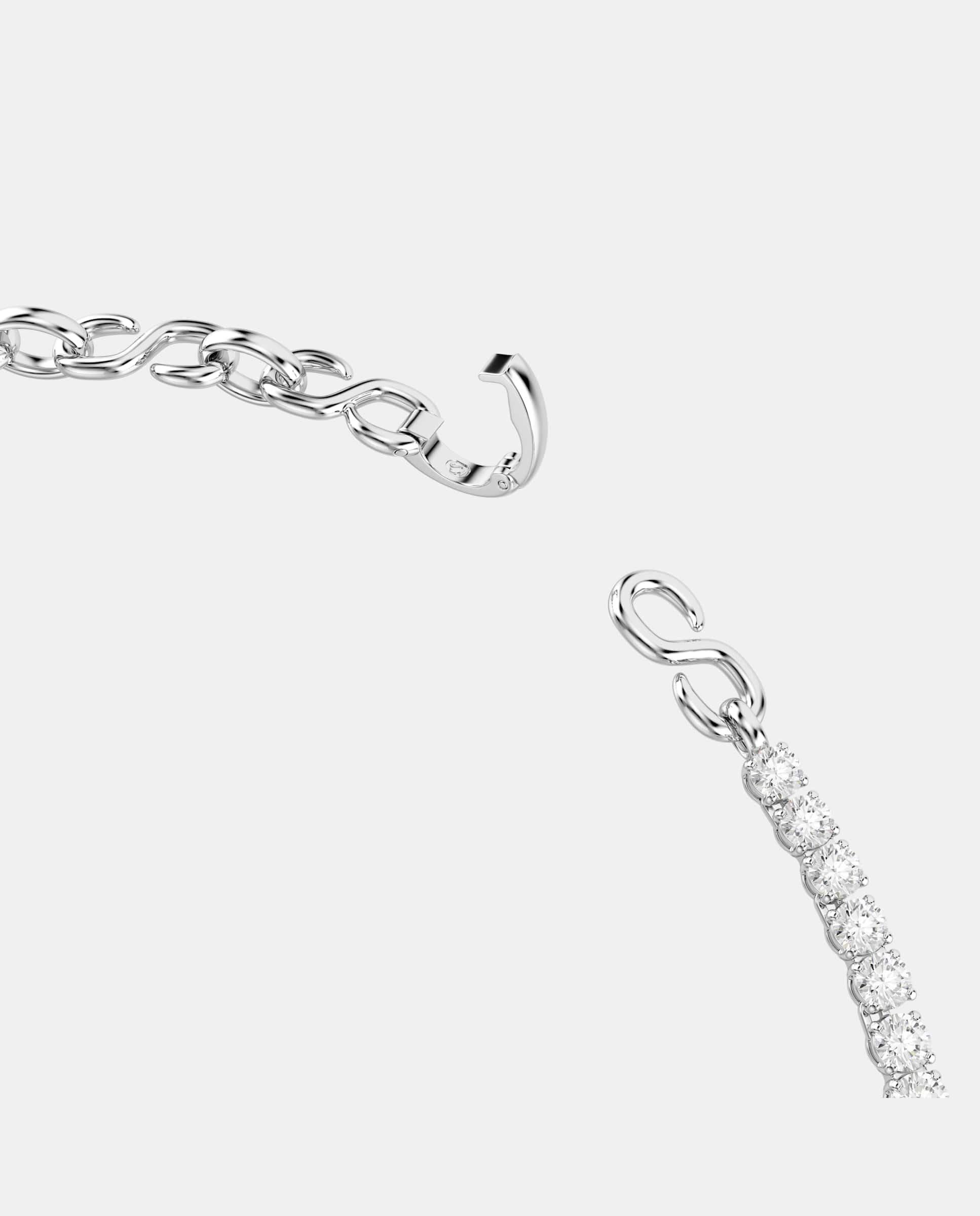 Collar matrix con cadena de eslabones y baño de rodio - Swarovski - Blanco Blanco-3