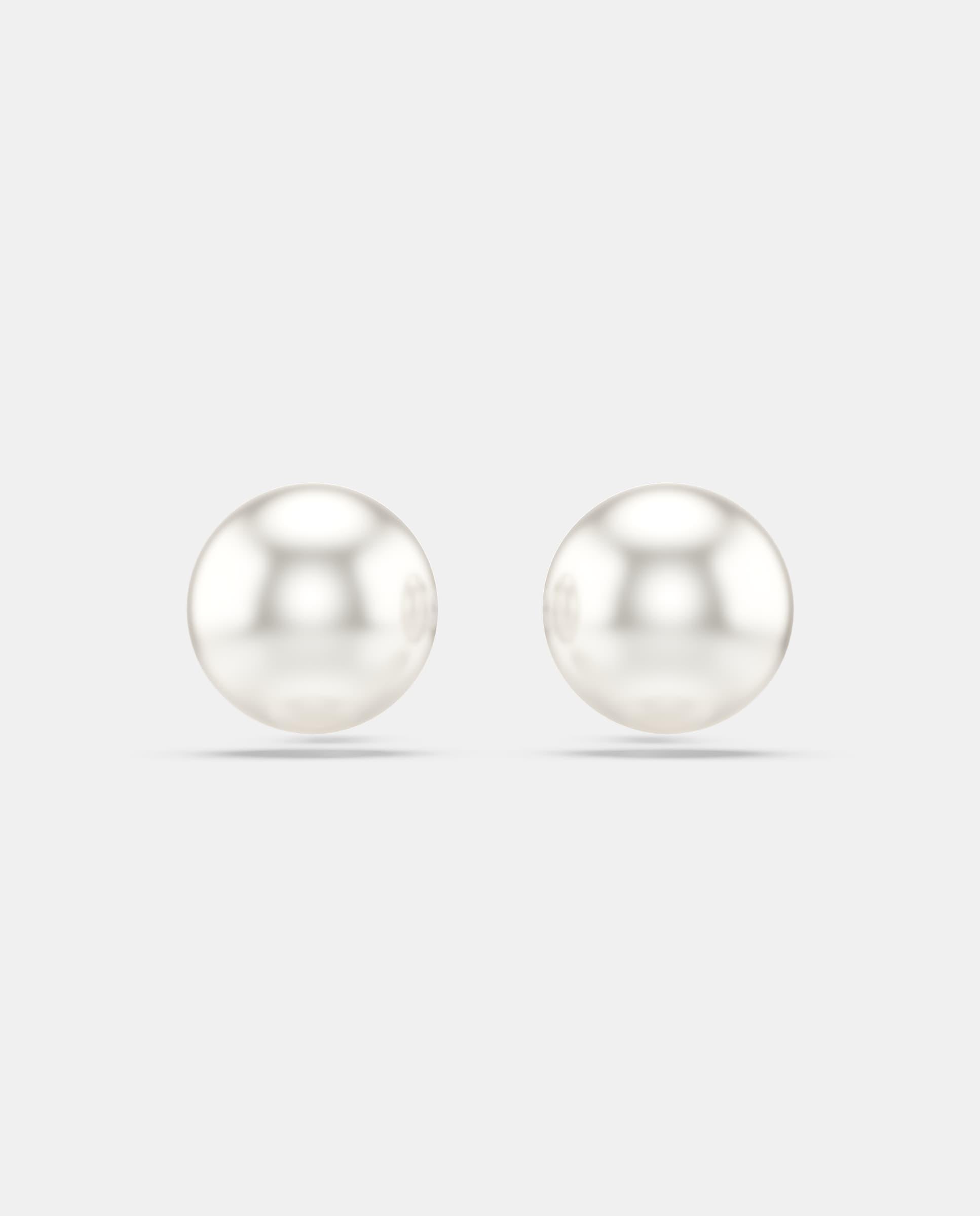 Pendientes de botón matrix con swarovski crystal pearls - Blanco Blanco-1