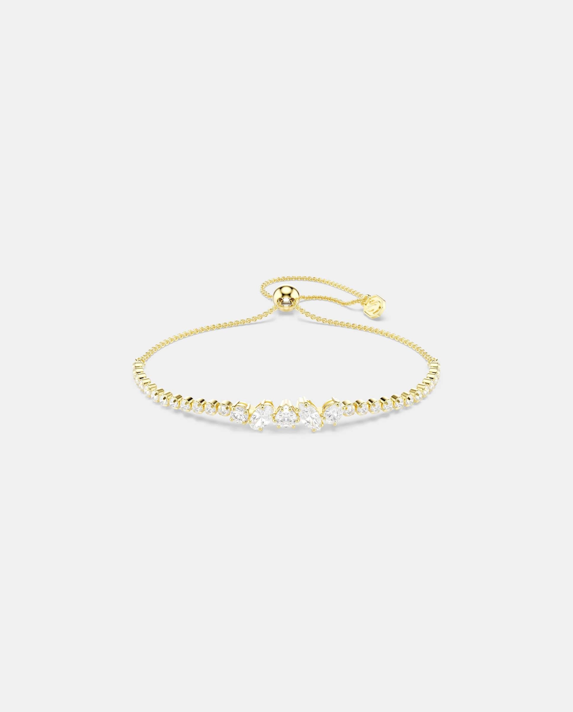 Pulsera mesmera con circonitas transparentes y acabado en oro de 18 quilates - Swarovski - Blanco Blanco-1