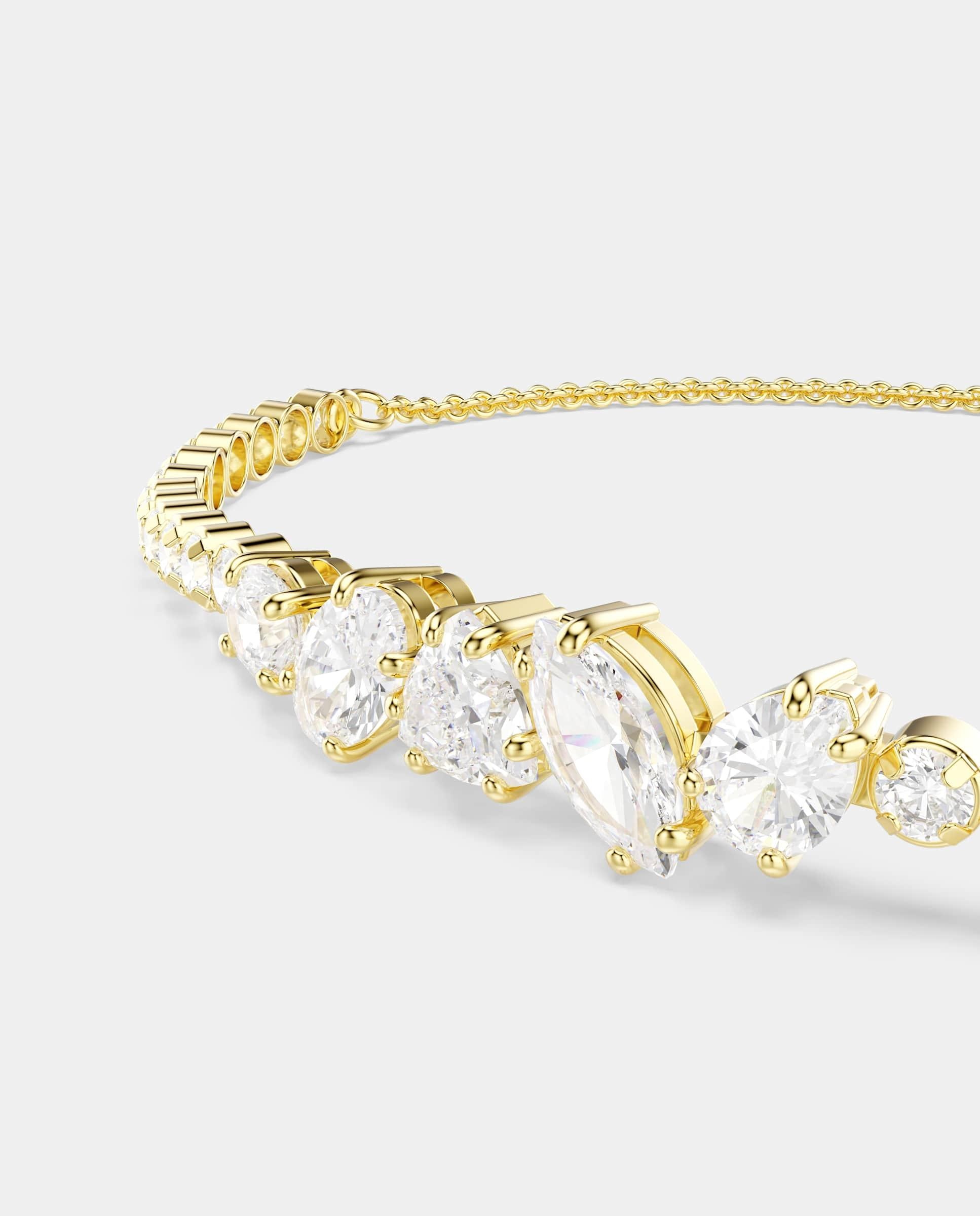 Pulsera mesmera con circonitas transparentes y acabado en oro de 18 quilates - Swarovski - Blanco Blanco-2