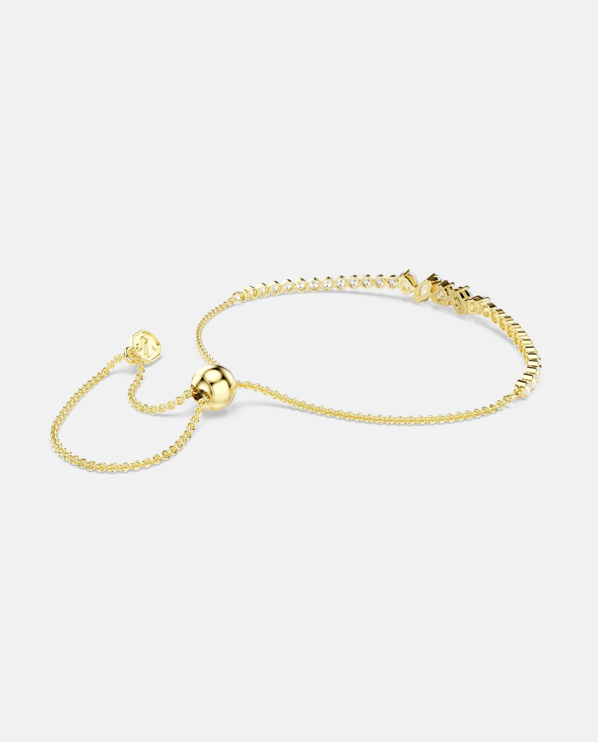 Pulsera mesmera con circonitas transparentes y acabado en oro de 18 quilates - Swarovski - Blanco Blanco-4
