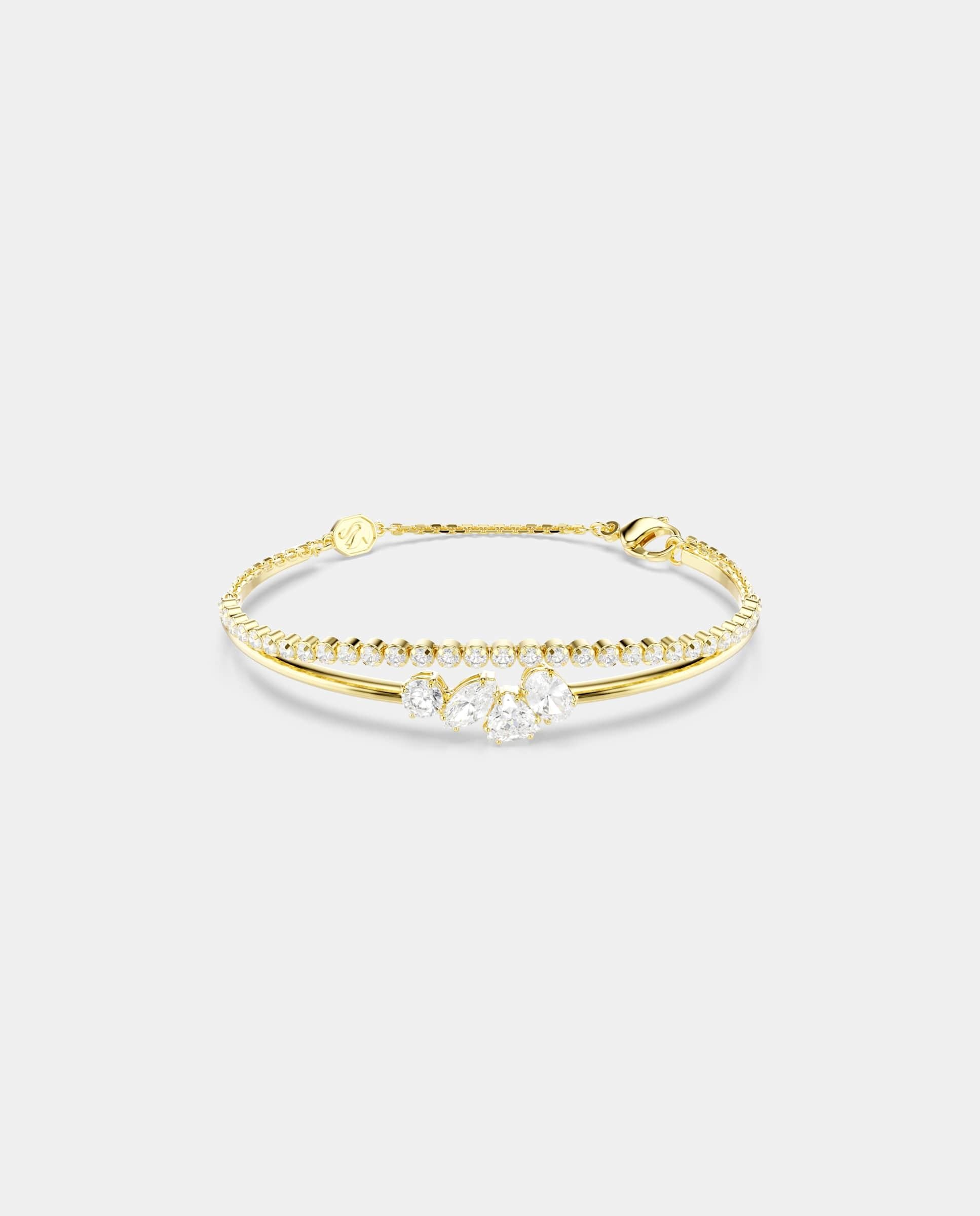 Imagen 0 de Pulsera mesmera con cadena y acabado en oro de 18 quilates Blanco