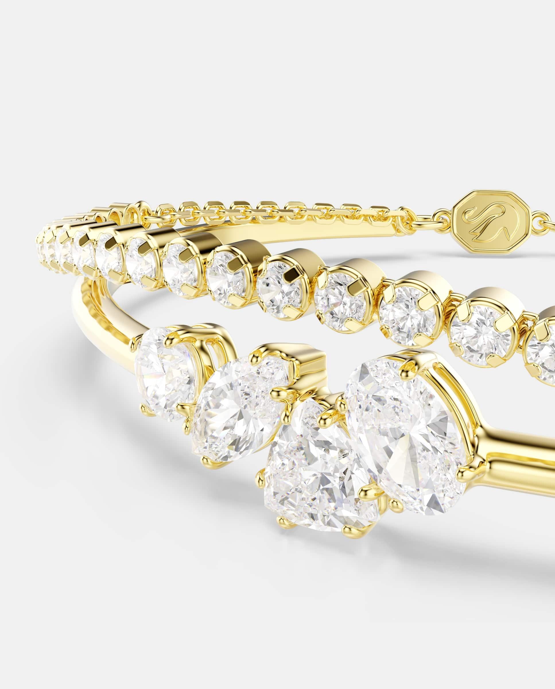Imagen 2 de Pulsera mesmera con cadena y acabado en oro de 18 quilates - Swarovski - Blanco Blanco