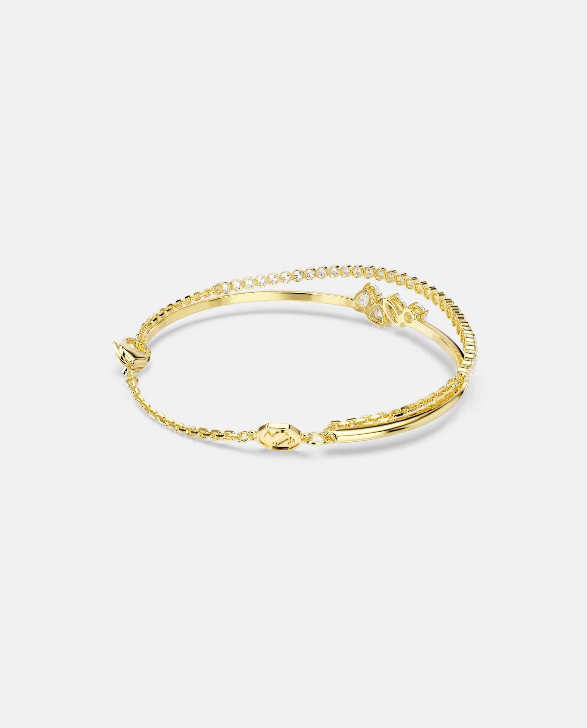 Imagen 4 de Pulsera mesmera con cadena y acabado en oro de 18 quilates - Swarovski - Blanco Blanco