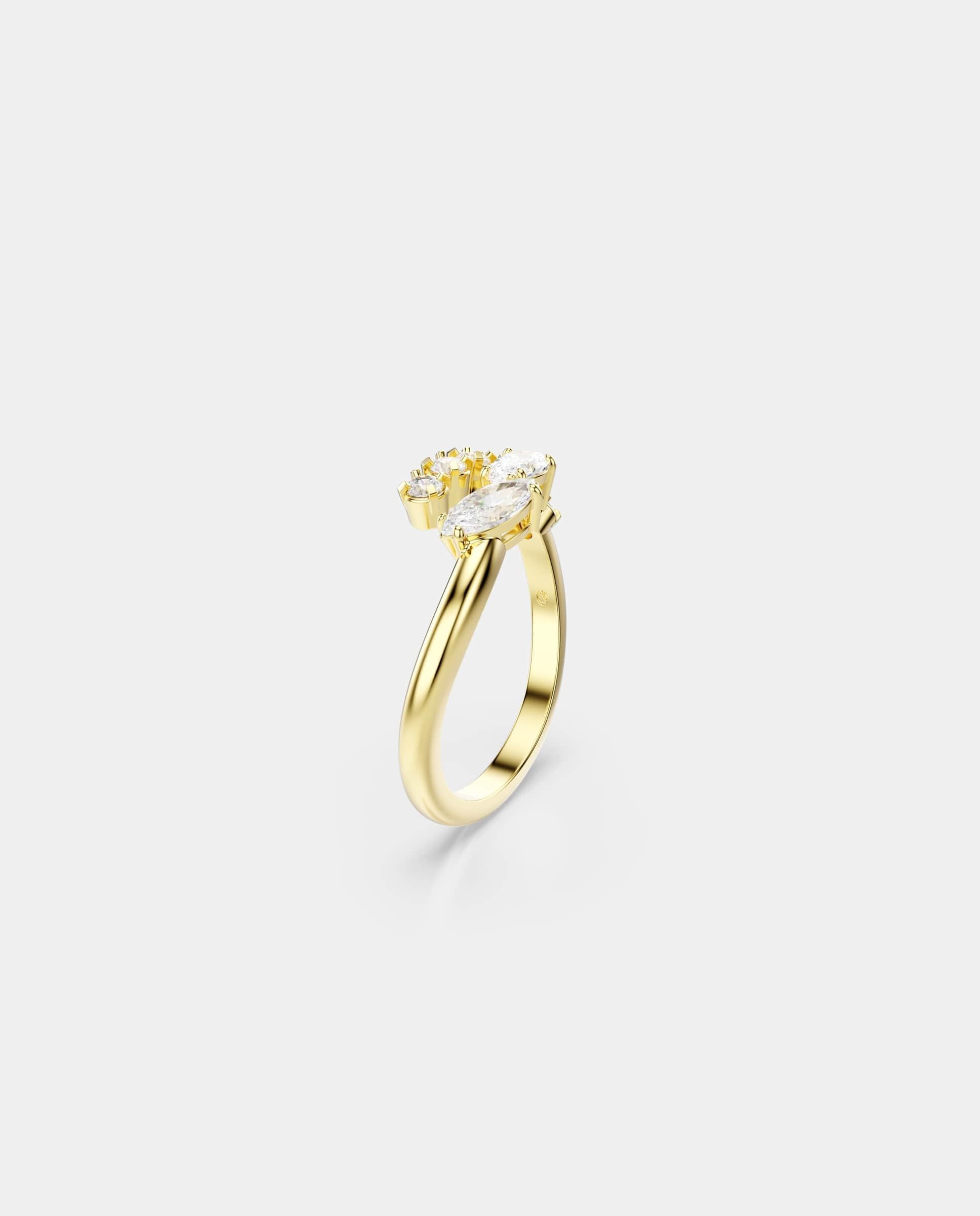 Anillo abierto mesmera con circonitas acabado en oro de 18 quilates - Swarovski - Blanco Blanco-2