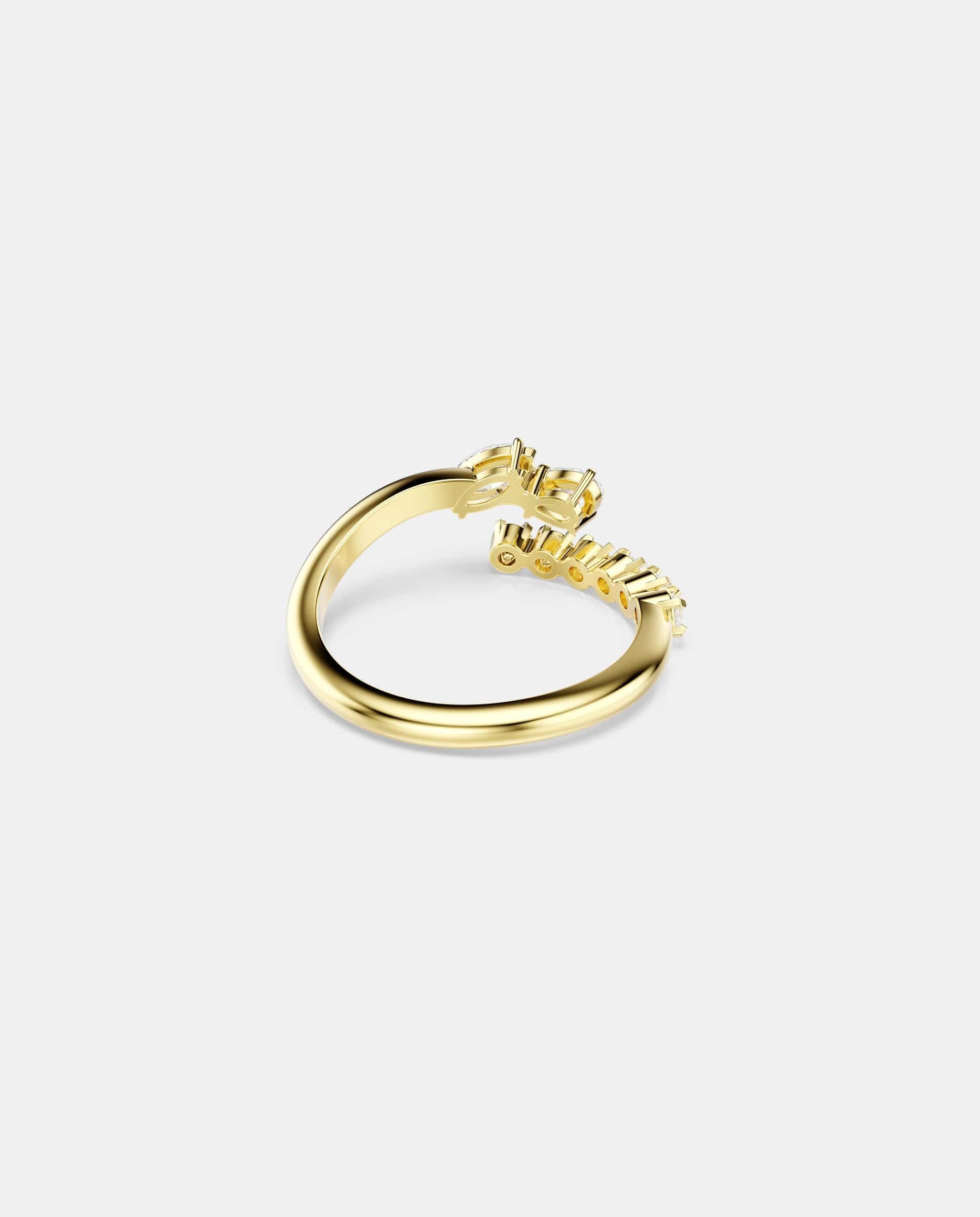 Anillo abierto mesmera con circonitas acabado en oro de 18 quilates - Swarovski - Blanco Blanco-4