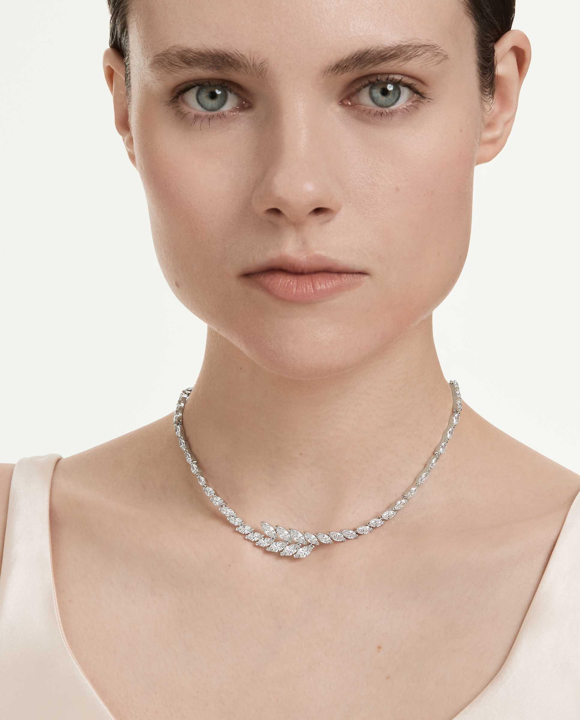 Collar mesmera con circonitas y baño de rodio - Swarovski - Blanco Blanco-5