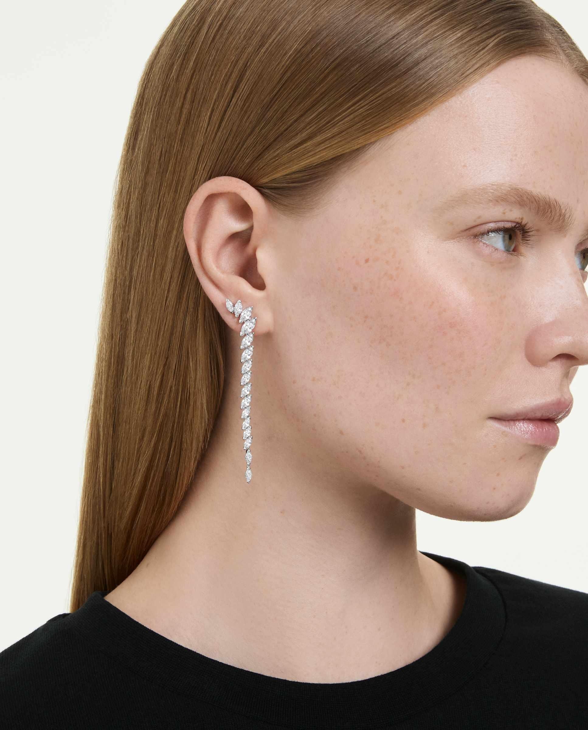 Imagen 5 de Pendientes mesmera con circonitas y baño de rodio - Swarovski - Blanco Blanco