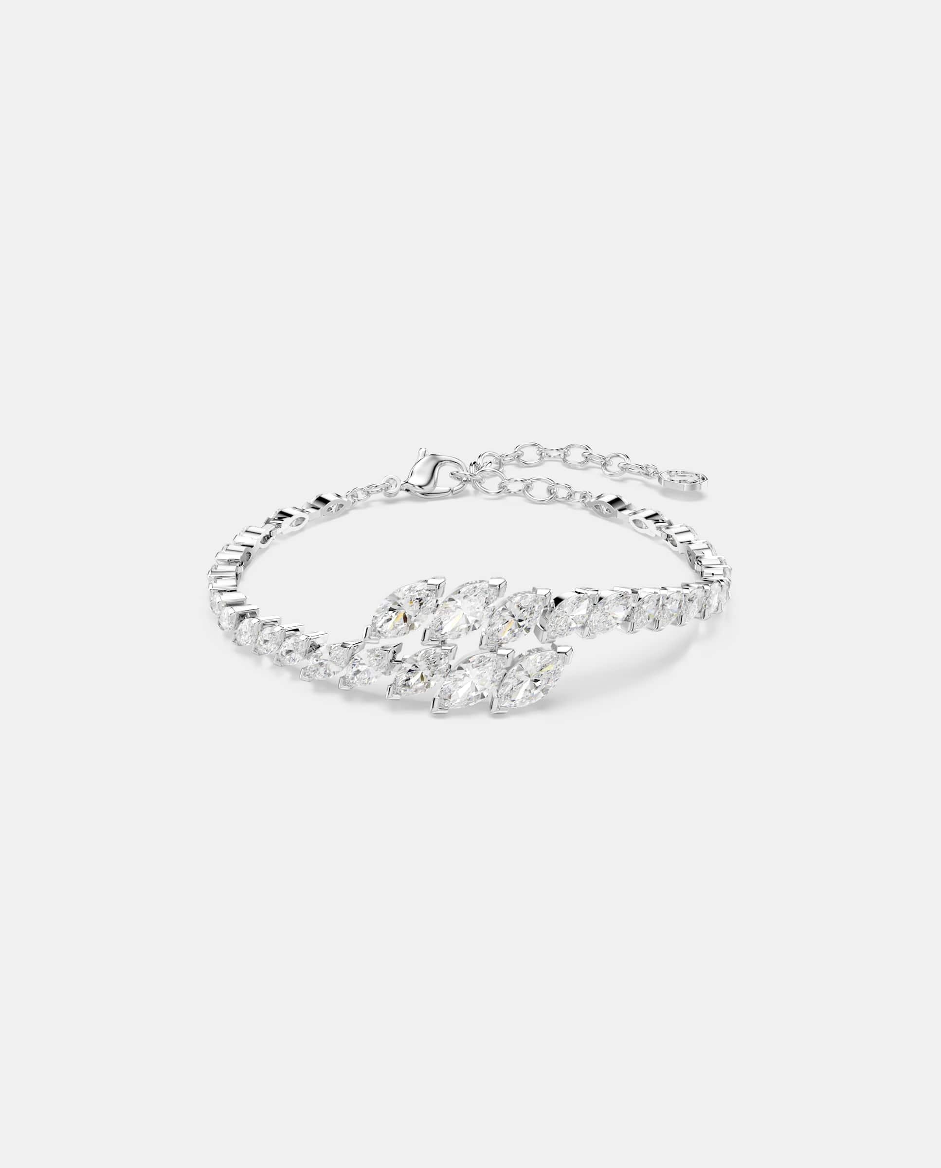 Pulsera mesmera con circonita y baño de rodio - Swarovski - Blanco Blanco-1