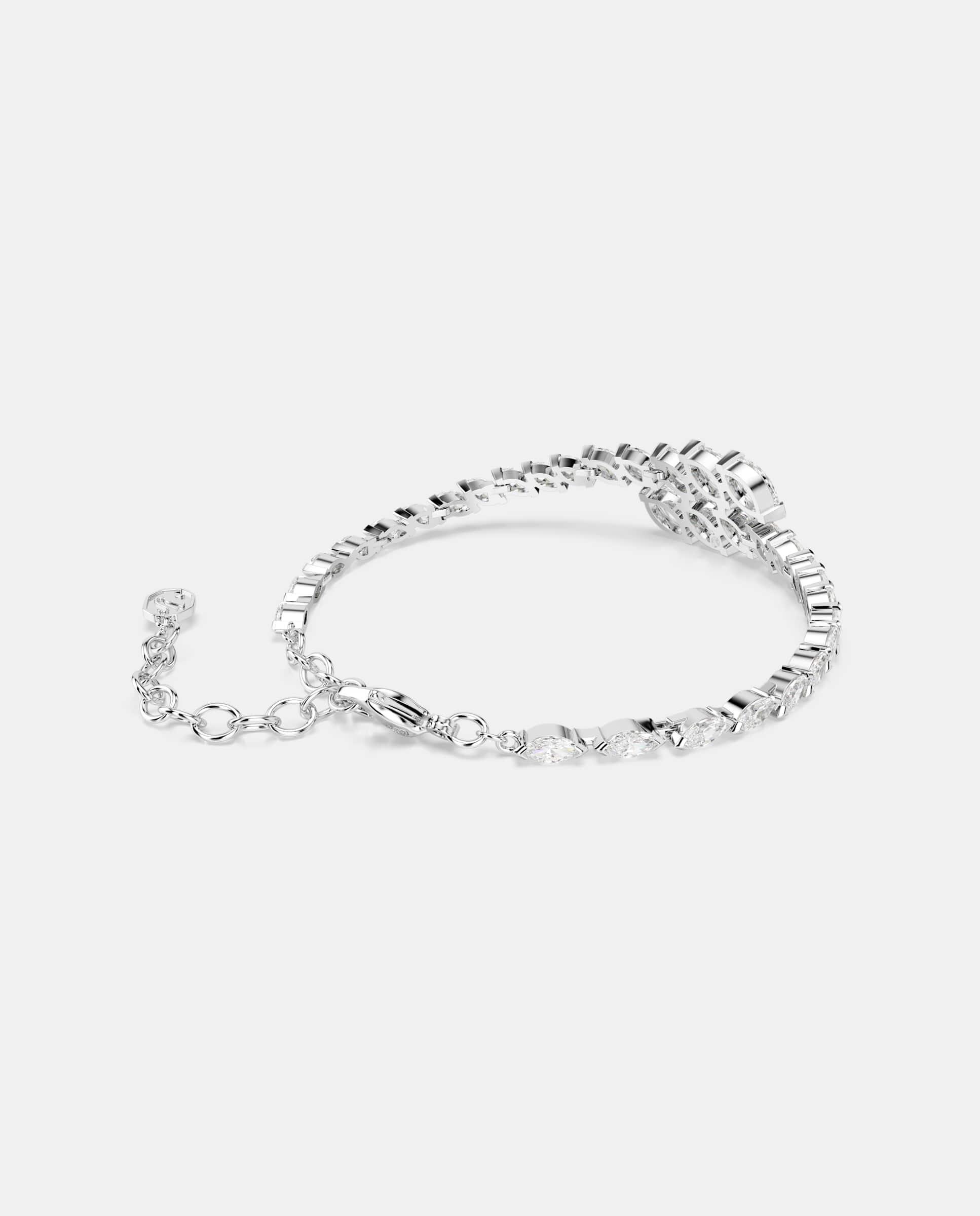 Pulsera mesmera con circonita y baño de rodio - Swarovski - Blanco Blanco-4