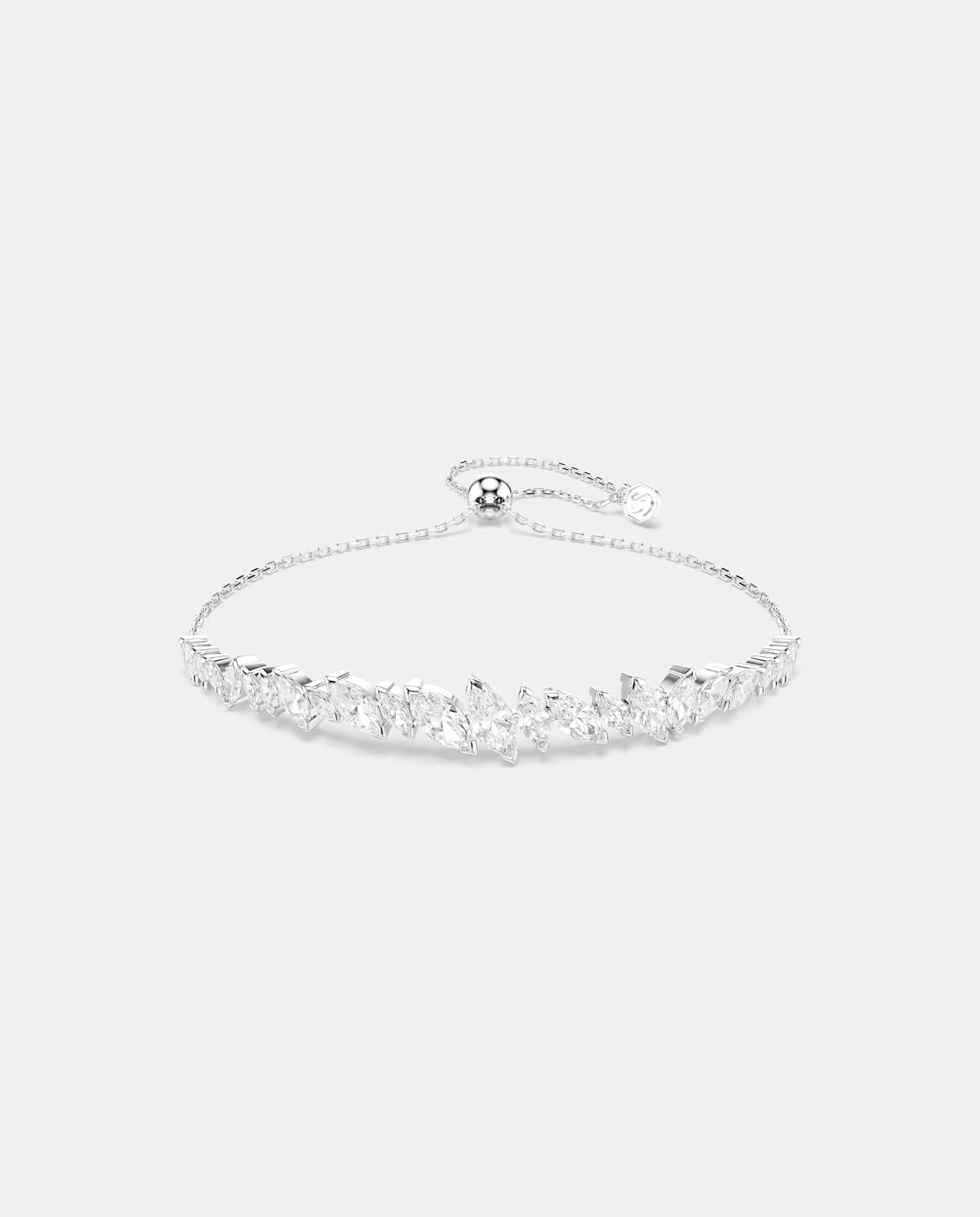 Pulsera mesmera con circonita y baño de rodio - Swarovski - Blanco Blanco-1