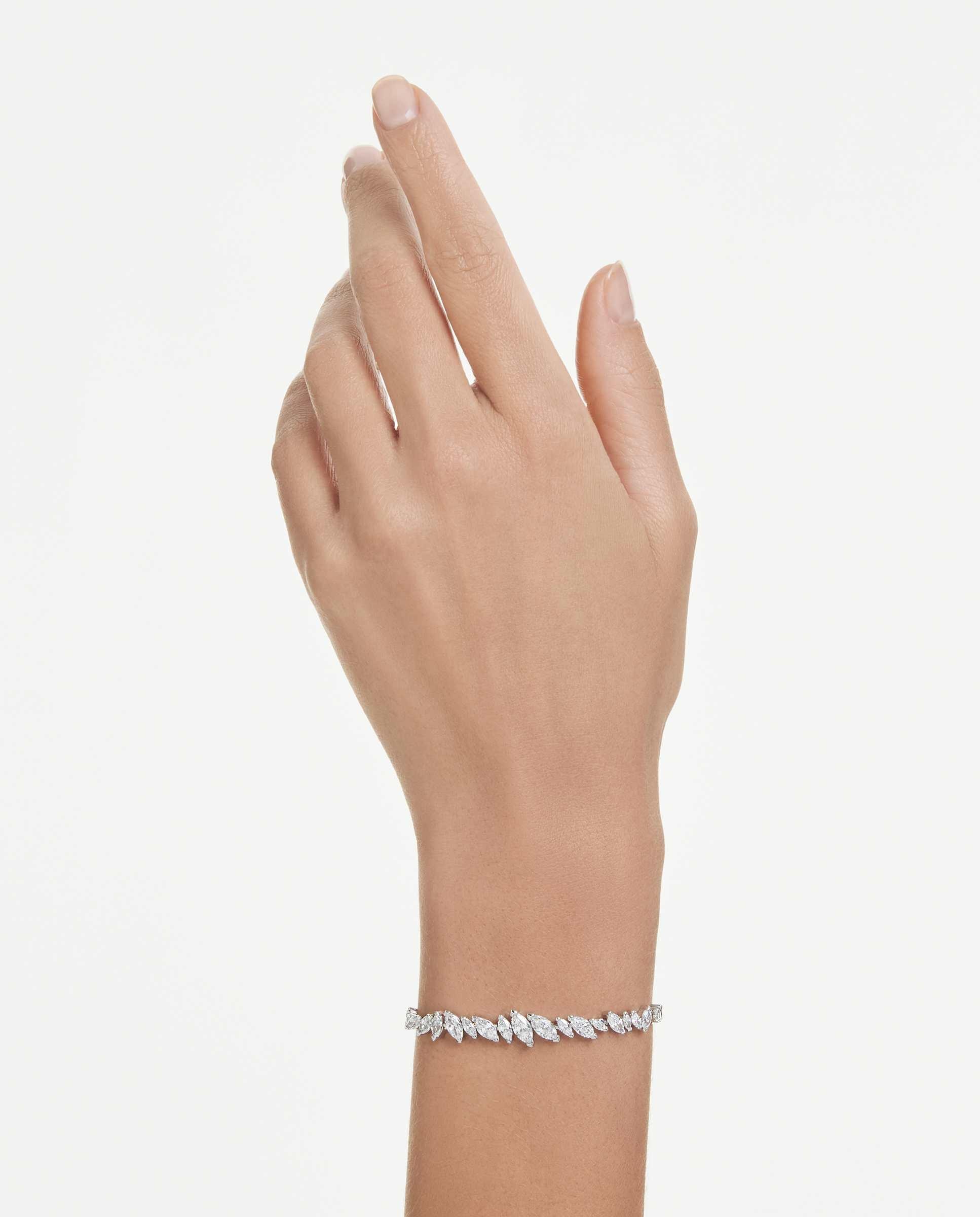 Pulsera mesmera con circonita y baño de rodio - Swarovski - Blanco Blanco-5