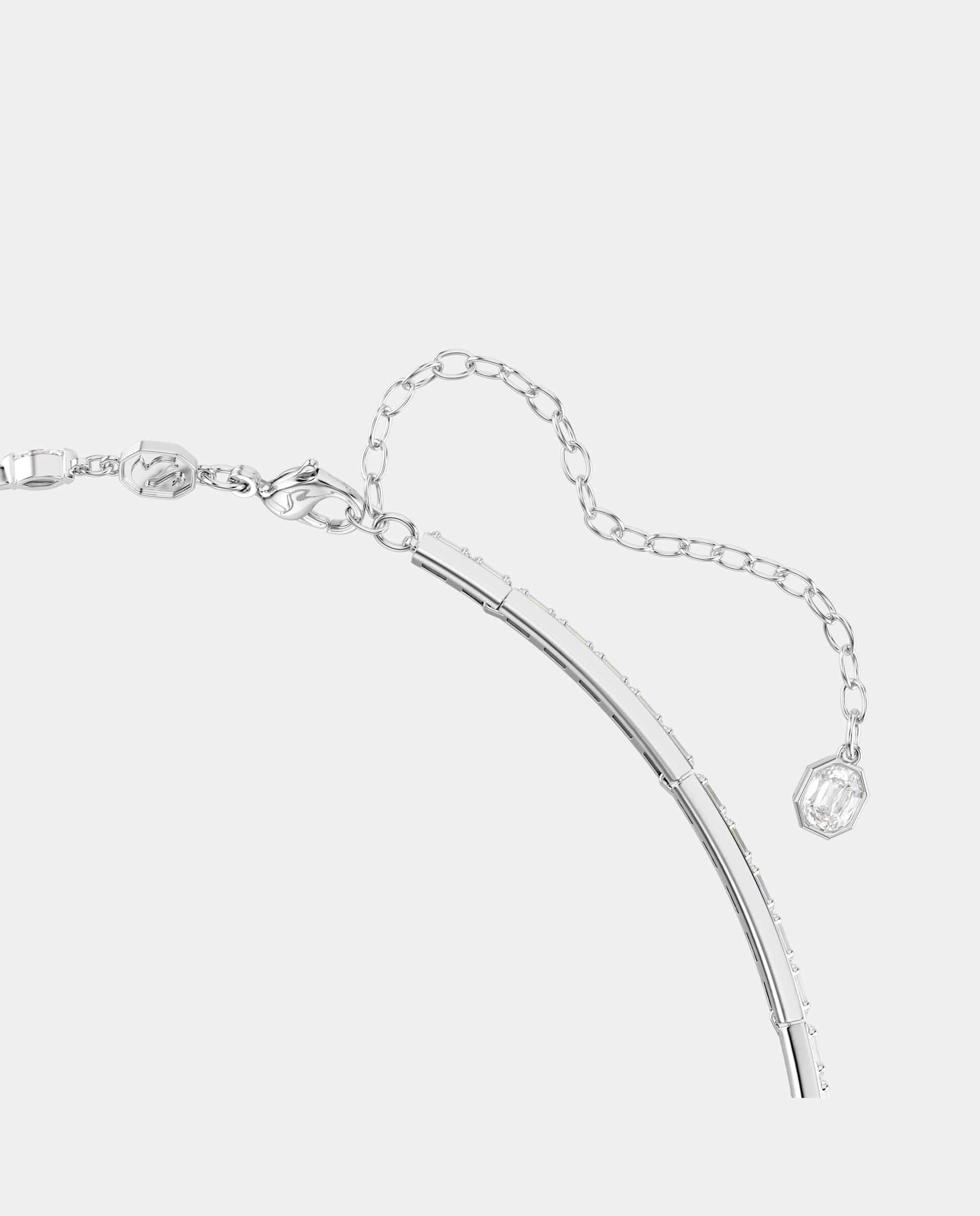 Collar en y mesmera con cristales bañado en rodio - Swarovski - Blanco Blanco-3