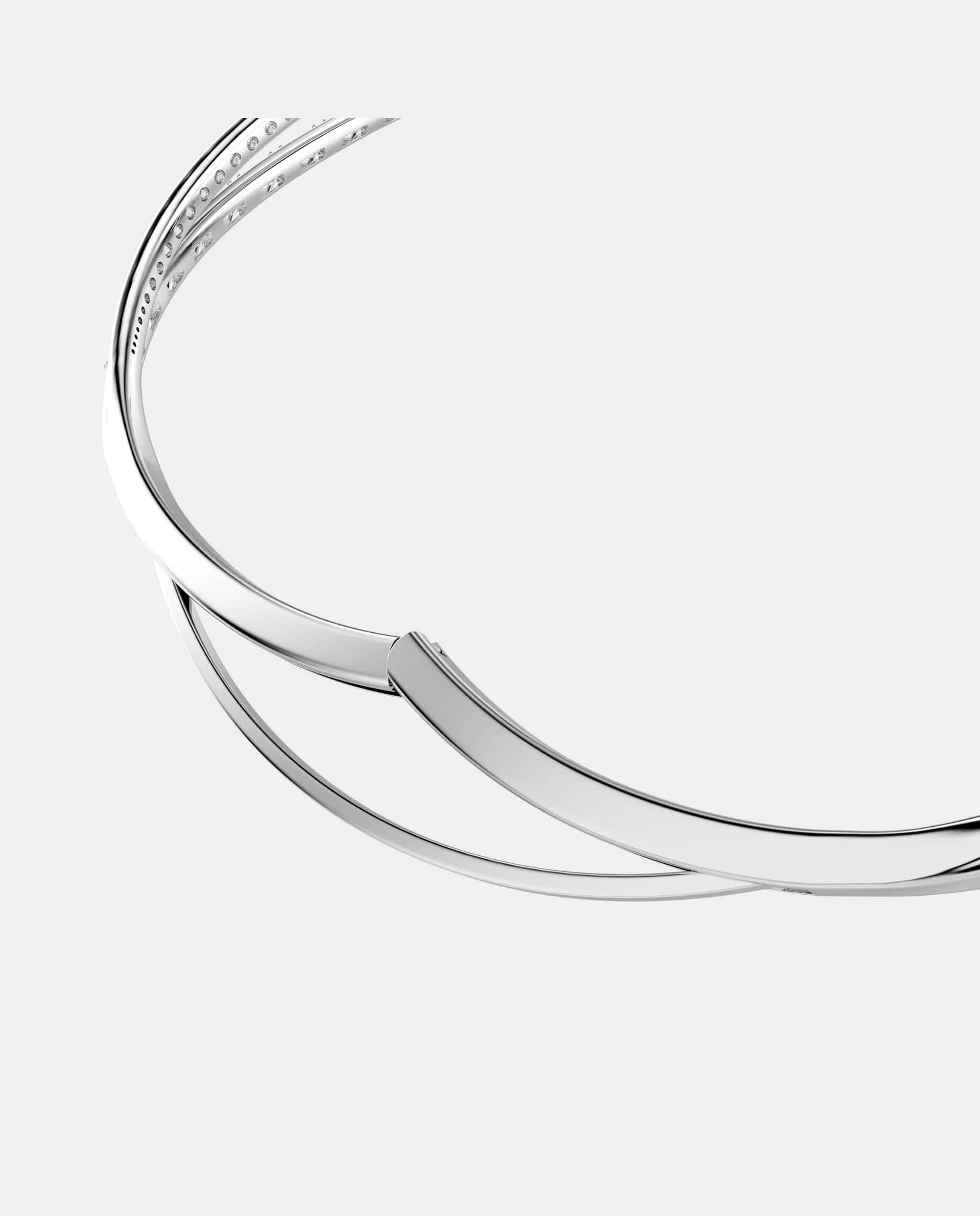 Collar vienna con estilo abstracto y baño de rodio - Swarovski - Blanco Blanco-3