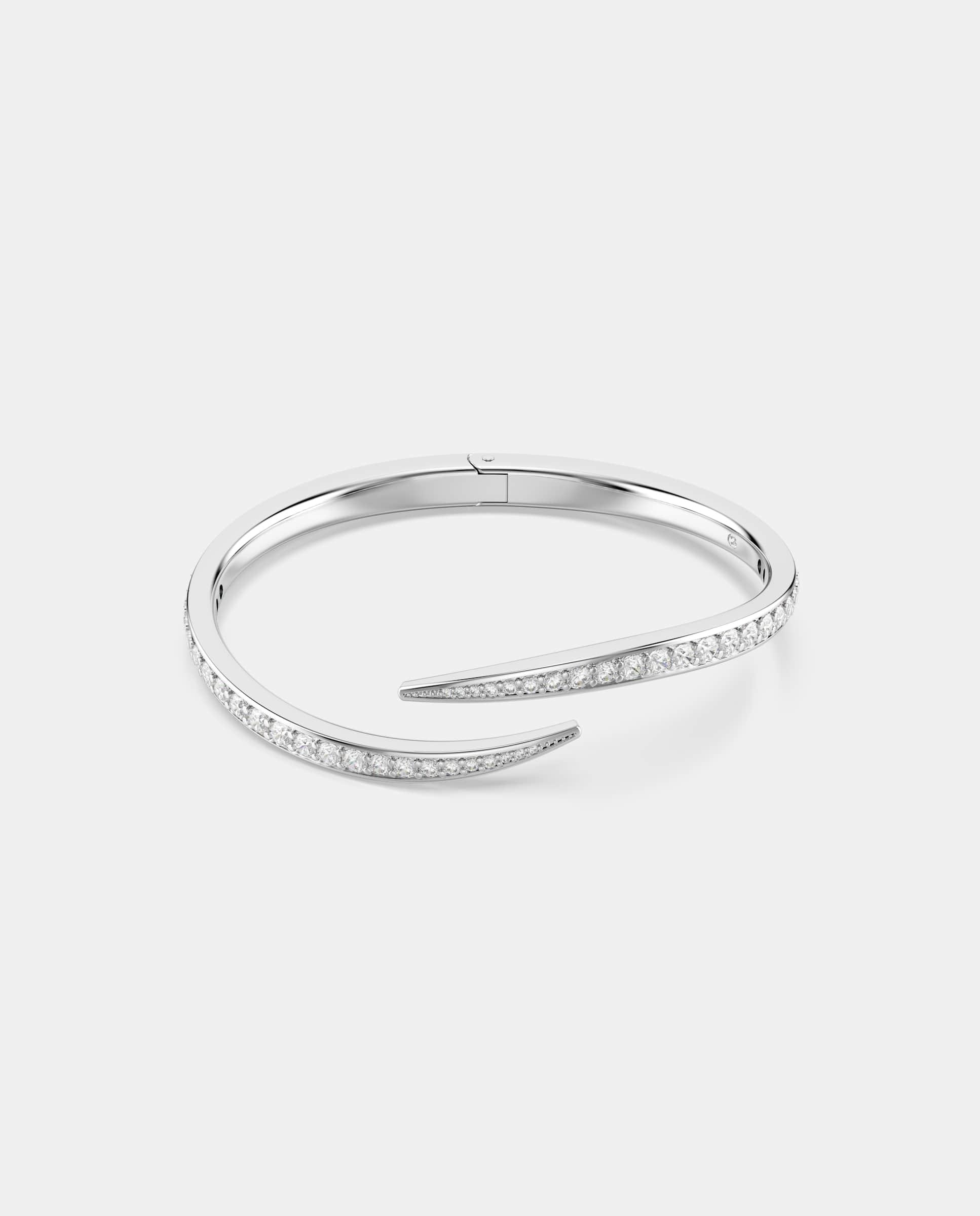 Brazalete vienna con forma de cisne y baño de rodio - Swarovski - Blanco Blanco-1