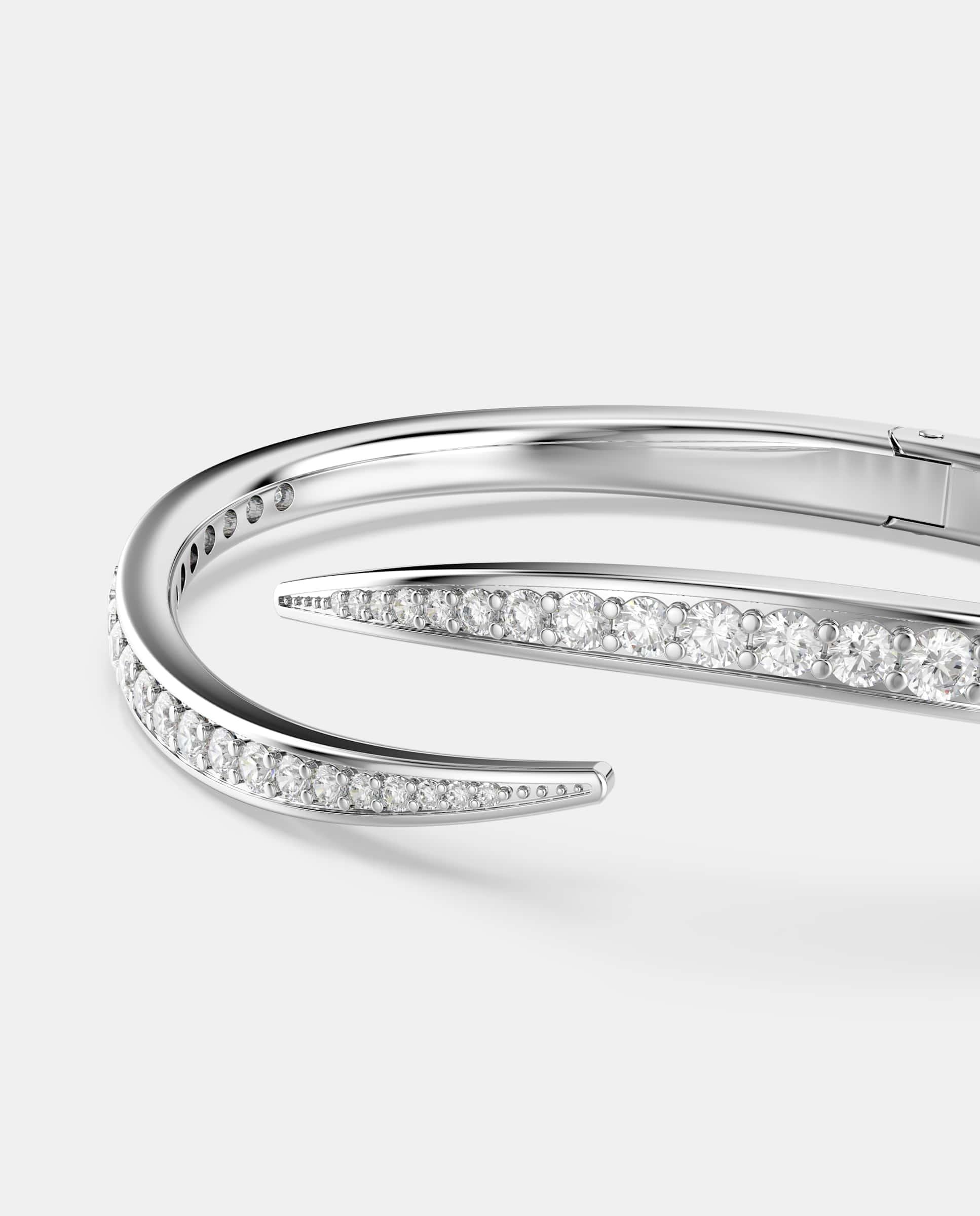 Brazalete vienna con forma de cisne y baño de rodio - Swarovski - Blanco Blanco-2