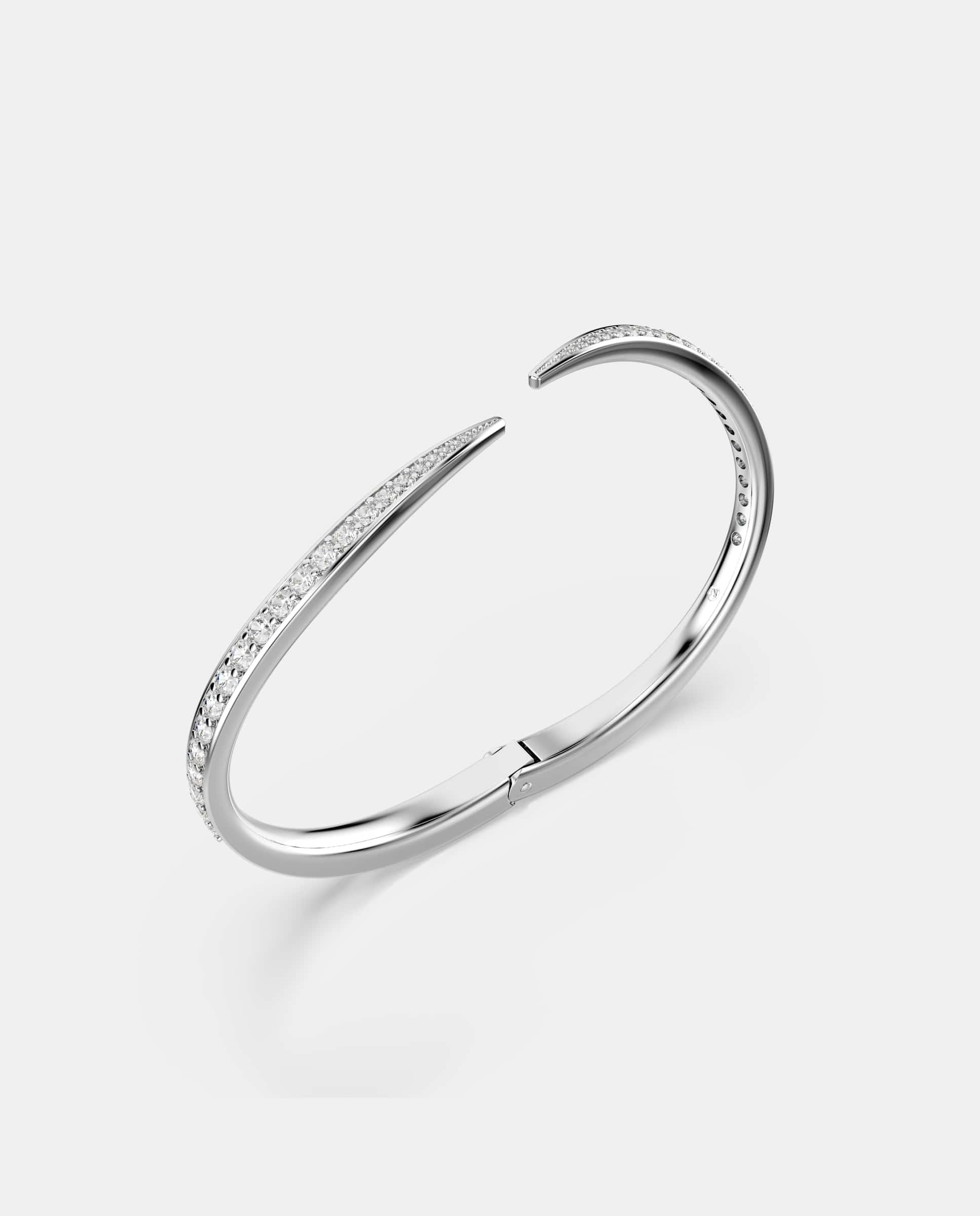 Brazalete vienna con forma de cisne y baño de rodio - Swarovski - Blanco Blanco-3