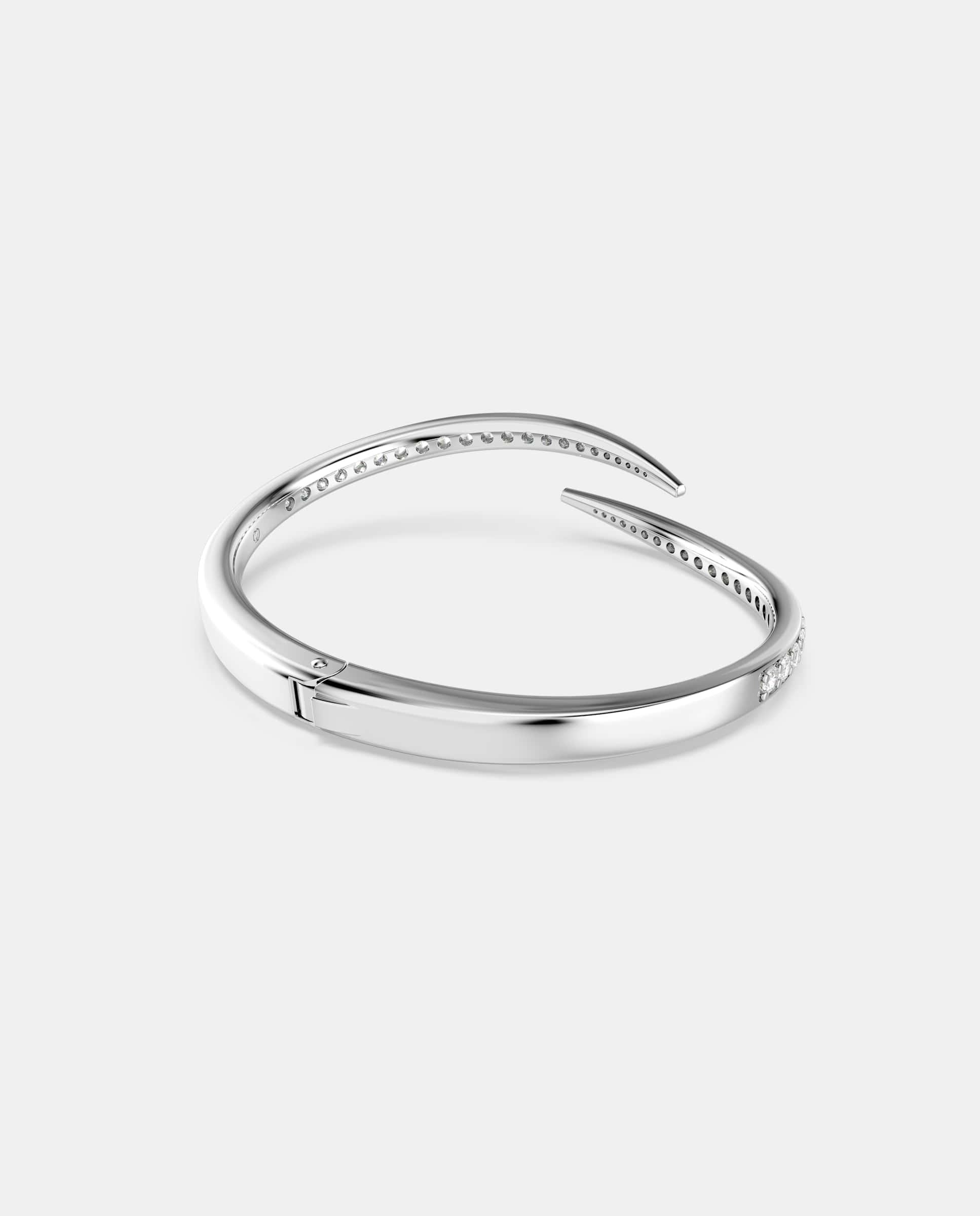 Brazalete vienna con forma de cisne y baño de rodio - Swarovski - Blanco Blanco-4