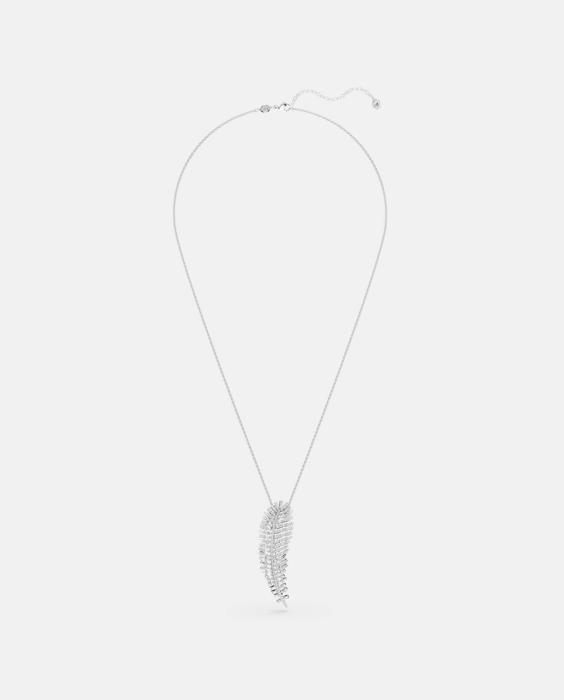 Colgante con broche en forma de pluma - Swarovski - Blanco Blanco-2