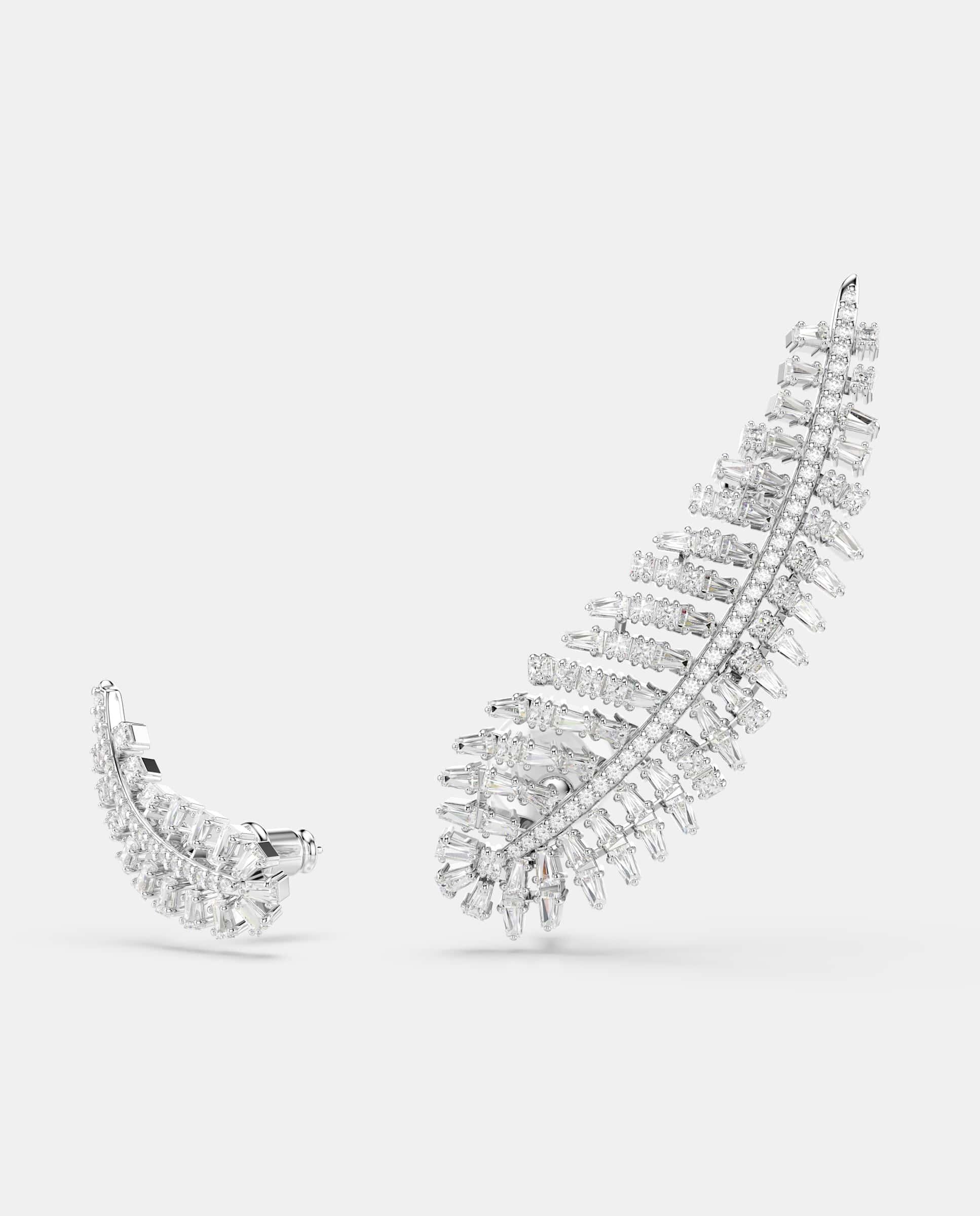 Imagen 2 de Pendientes vienna con forma de pluma y baño de rodio - Swarovski - Blanco Blanco